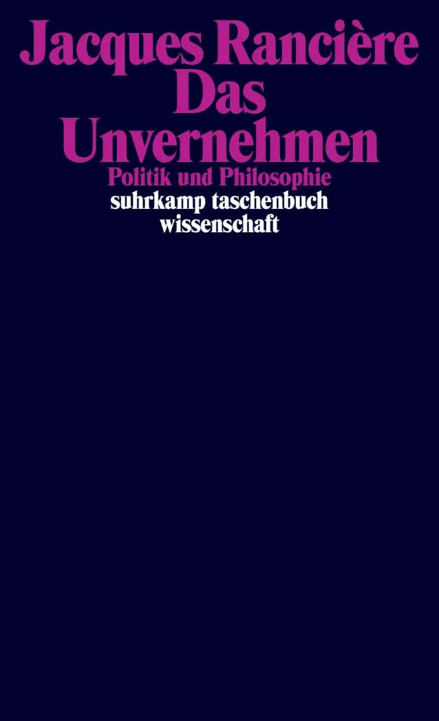 Cover: Das Unvernehmen (Taschenbuch) von Jacques Rancière