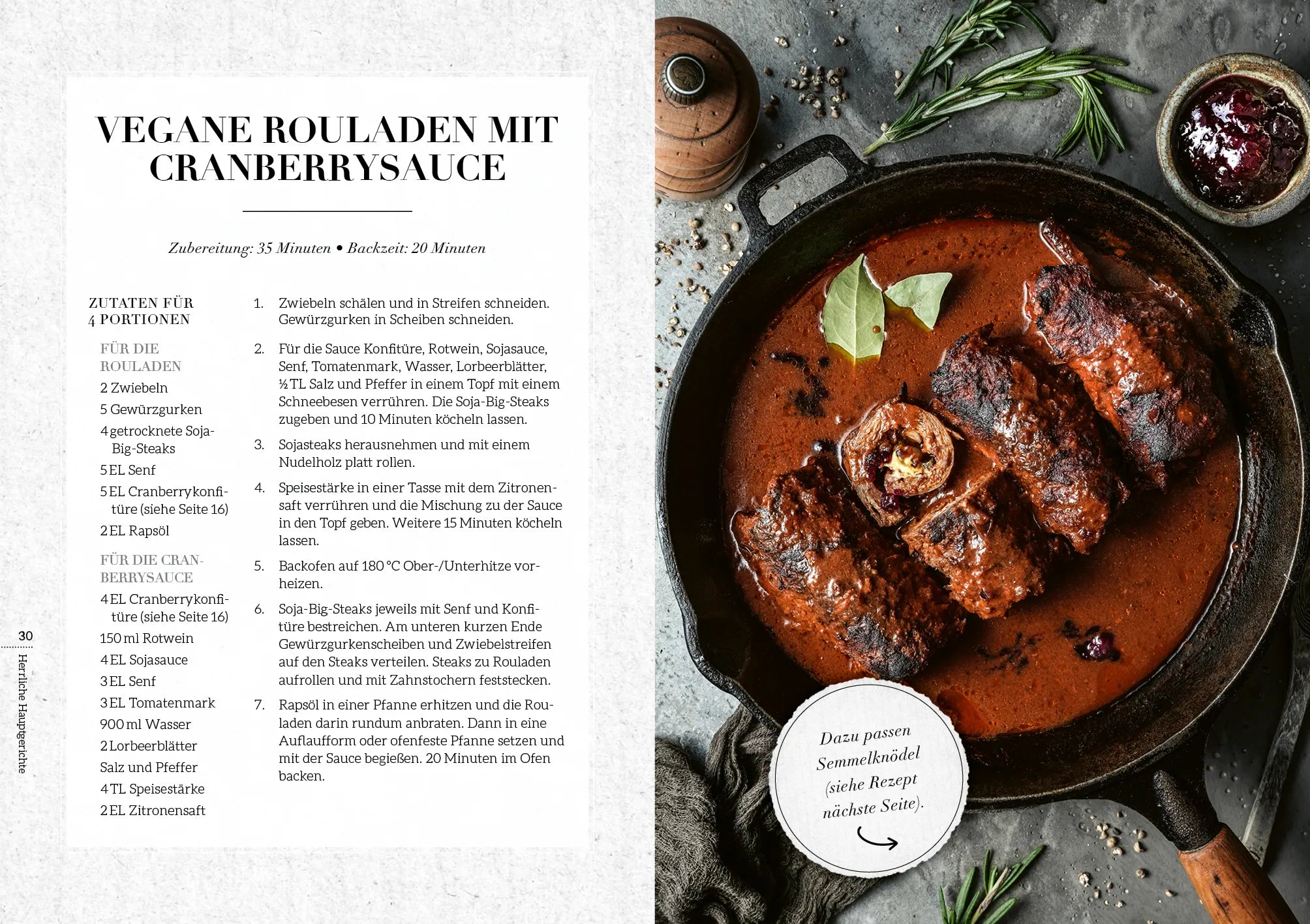 Innenansicht von 'Das vegane Kochbuch für Festtage' - Gebundene Ausgabe