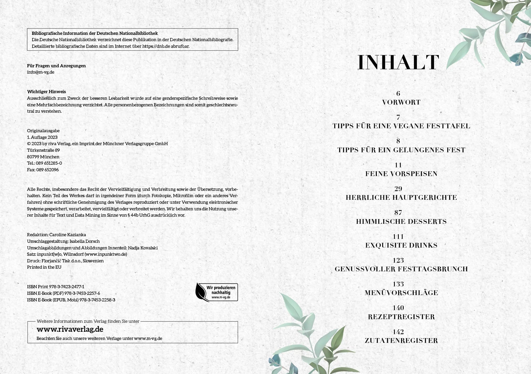 Innenansicht von 'Das vegane Kochbuch für Festtage' - Gebundene Ausgabe