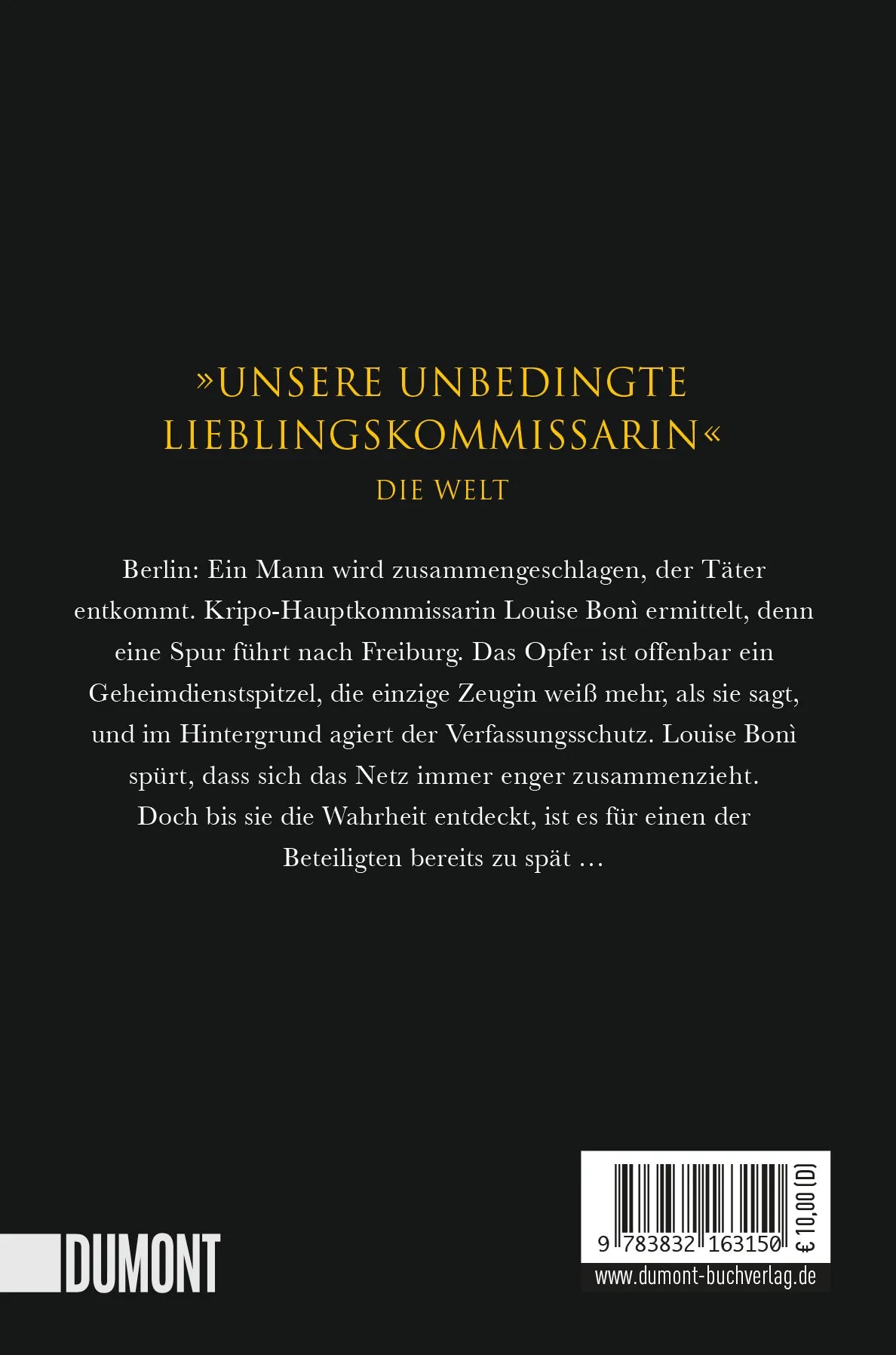 Buchrückseite von 'Das verborgene Netz' mit Klappentext - Taschenbuch