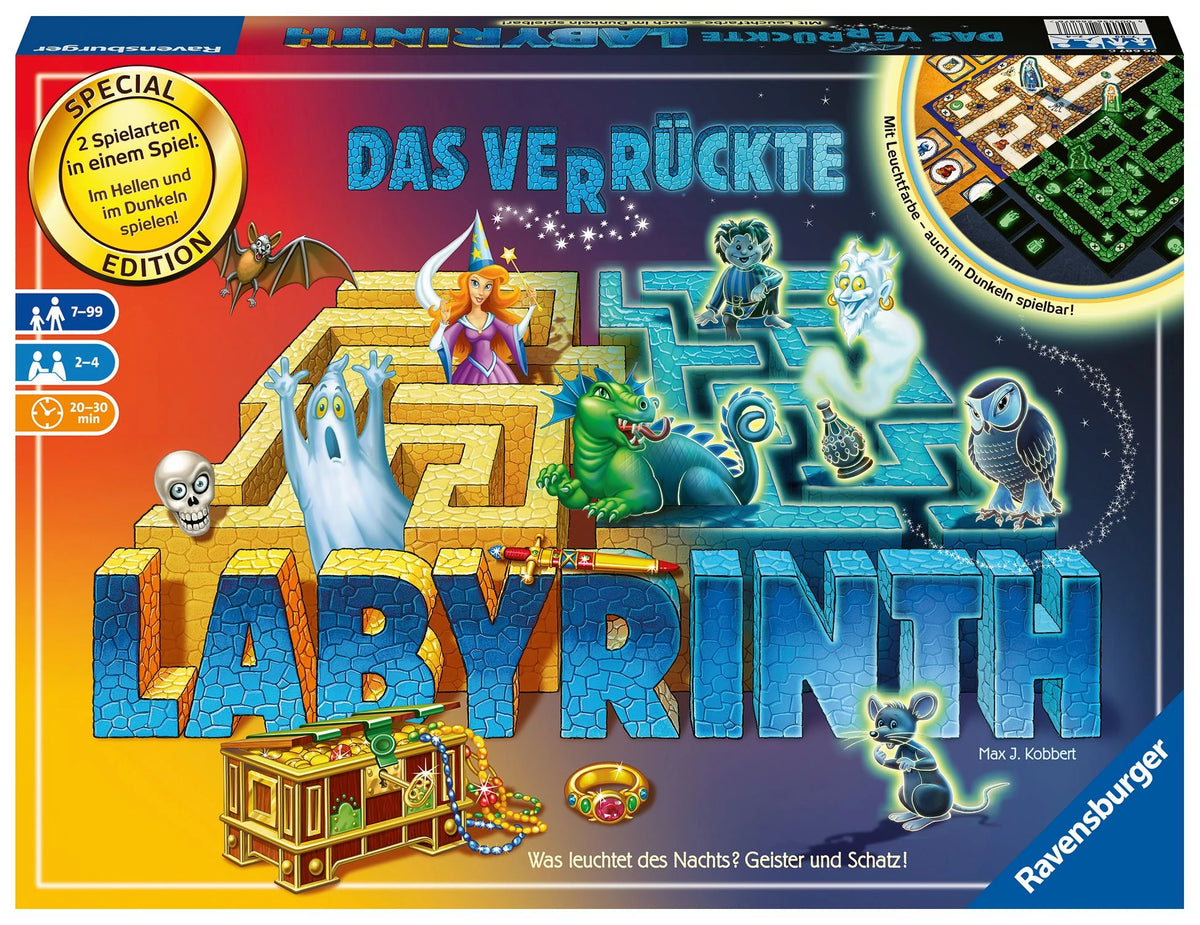 Brettspiel: Das verrückte Labyrinth - Glow in the Dark - Gesellschaftsspiel & Brettspiel ab 7 Jahre