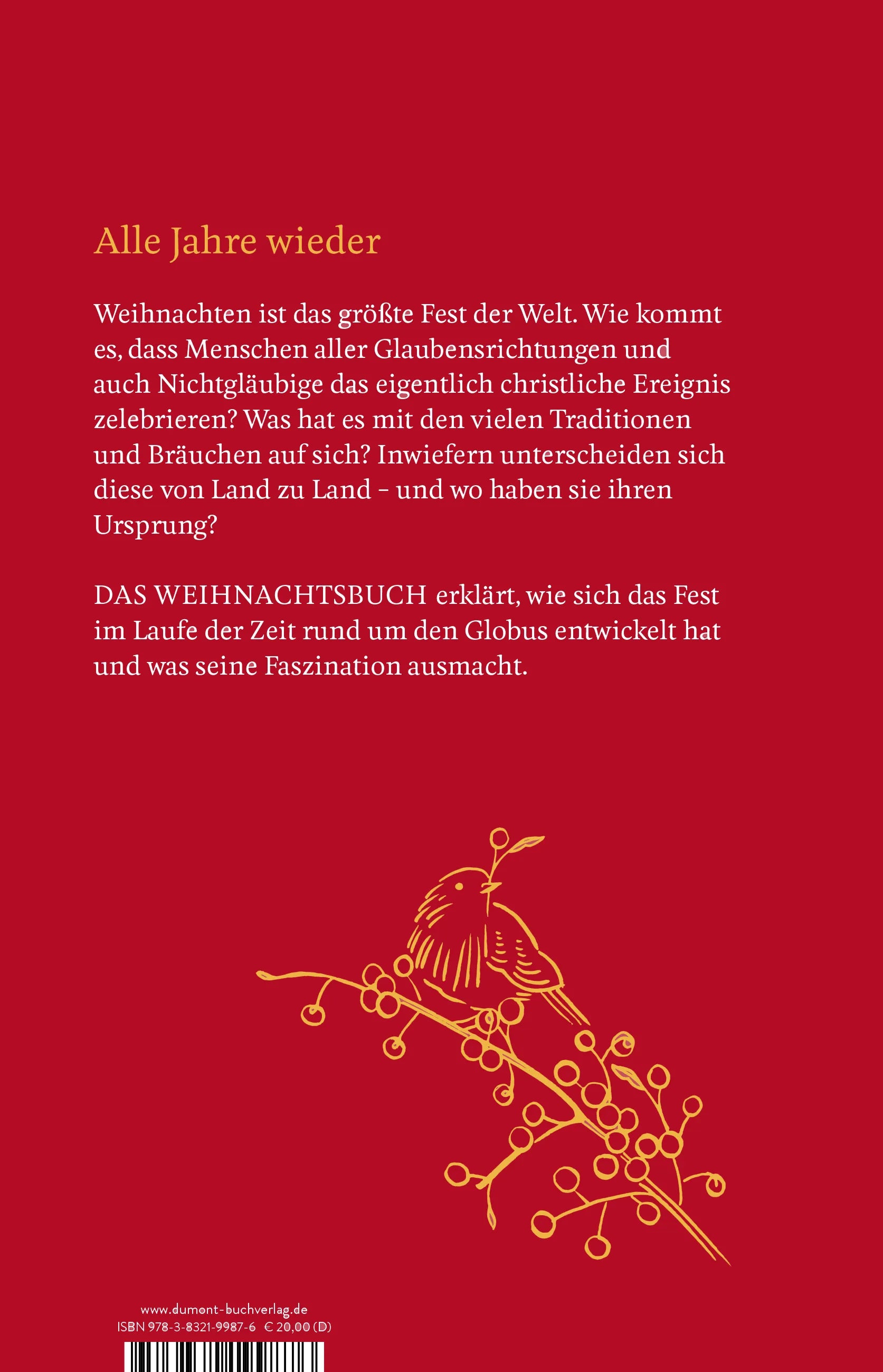 Buchrückseite von 'Das Weihnachtsbuch' mit Klappentext - Gebundene Ausgabe