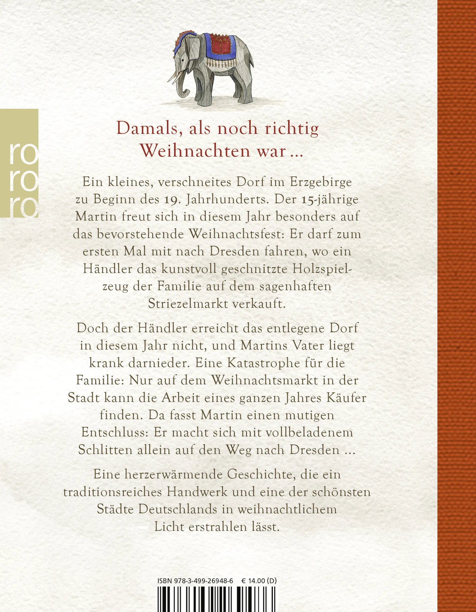 Buchrückseite von 'Das Weihnachtsmarktwunder' mit Klappentext - Taschenbuch