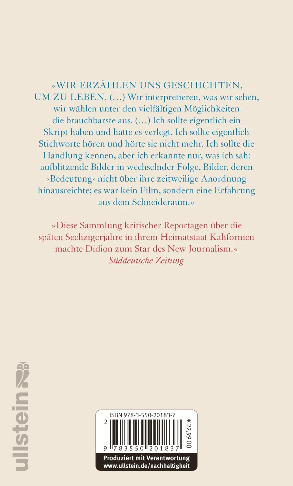 Buchrückseite von 'Das weiße Album' mit Klappentext - Gebundene Ausgabe
