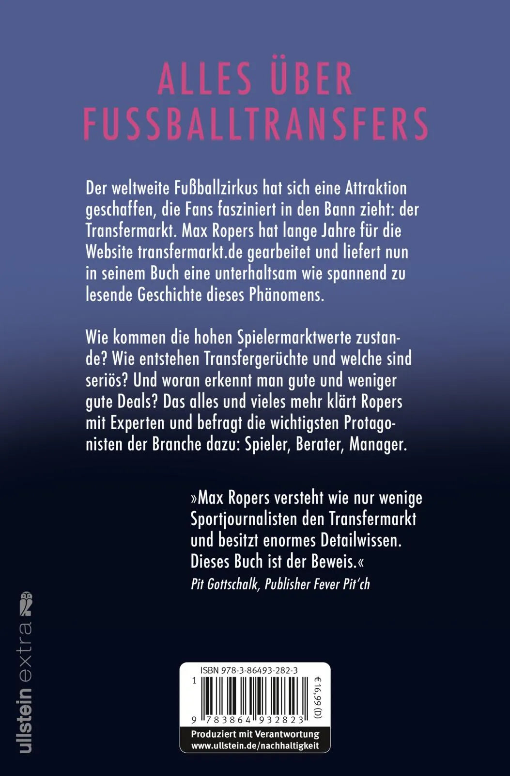 Buchrückseite von 'Deadline Day' mit Klappentext - Paperback