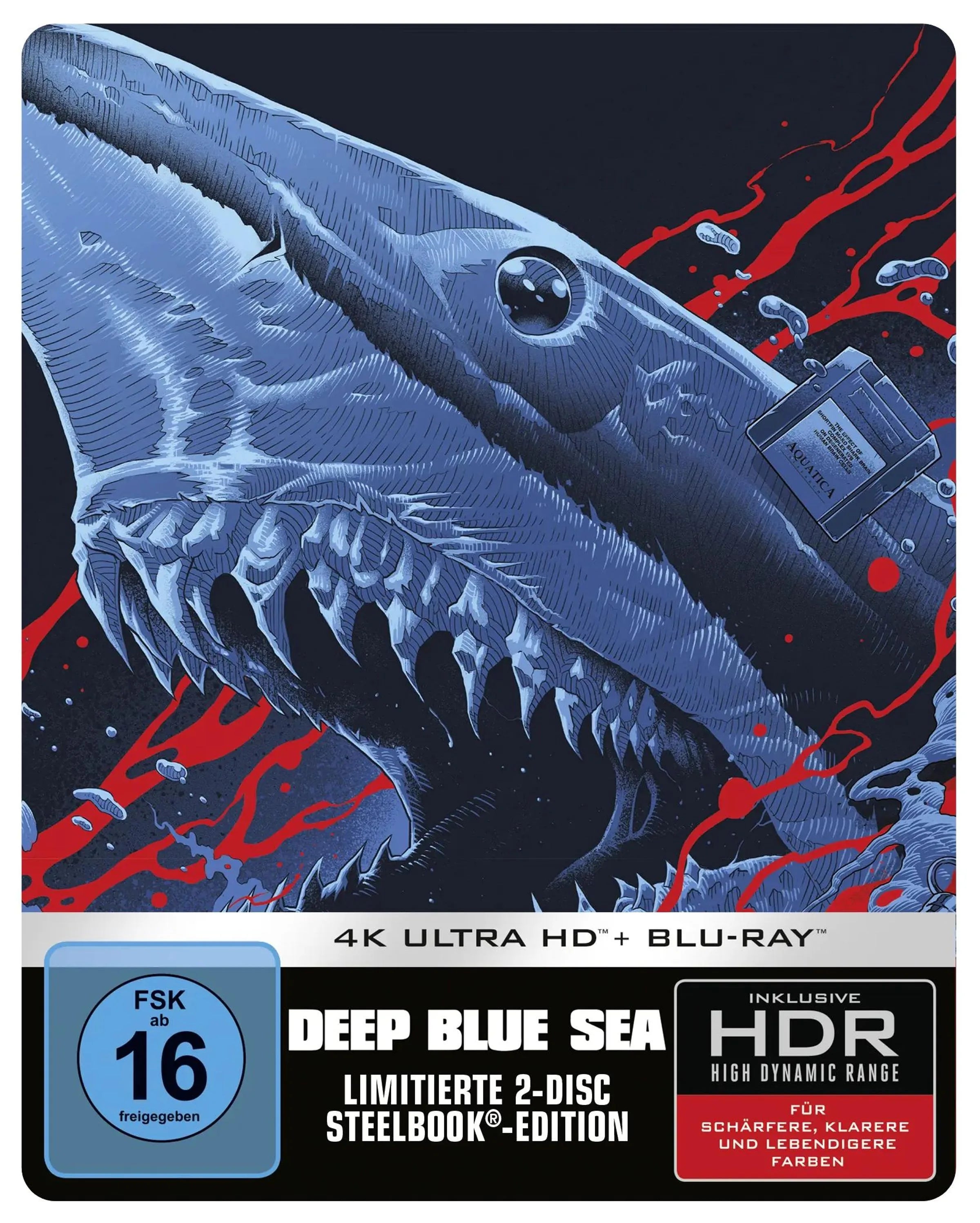 4K UHD Blu-ray-Cover: Deep Blue Sea. Regie: Renny Harlin