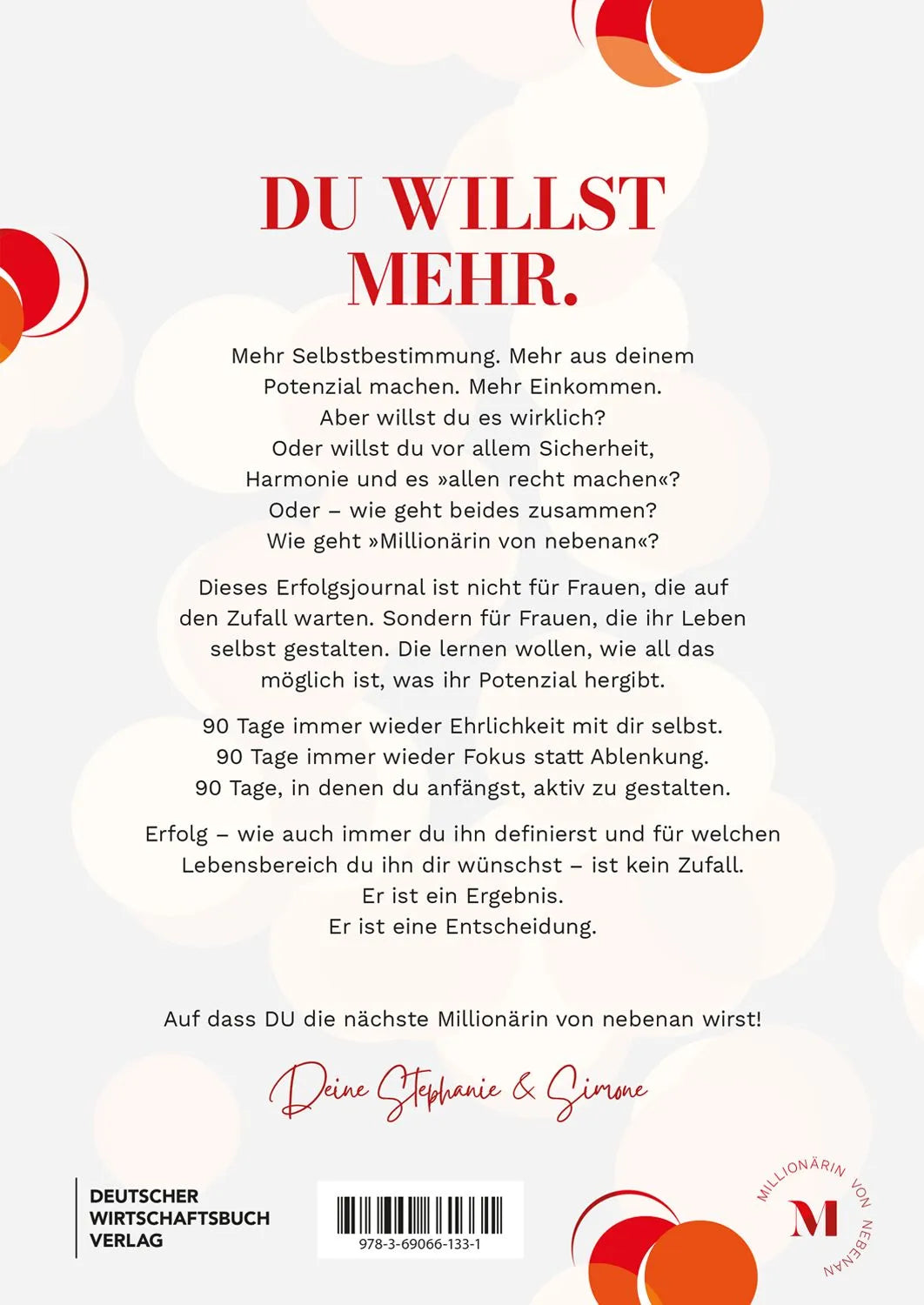 Rückseite: Dein Erfolgsjournal für die nächste Millionärin von nebenan (Taschenbuch)