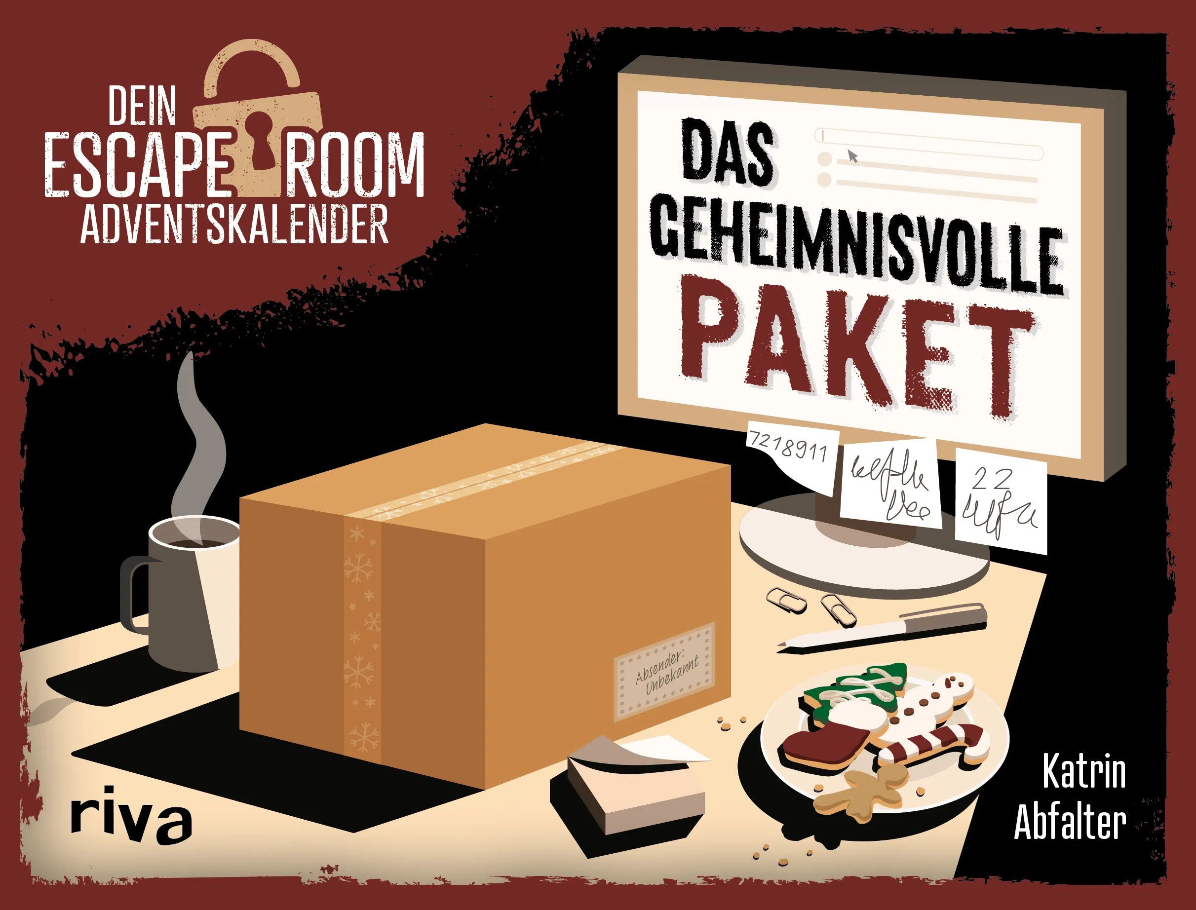 Buchcover von 'Dein Escape-Room-Adventskalender – Das geheimnisvolle Paket' - Gebundene Ausgabe von Katrin Abfalter