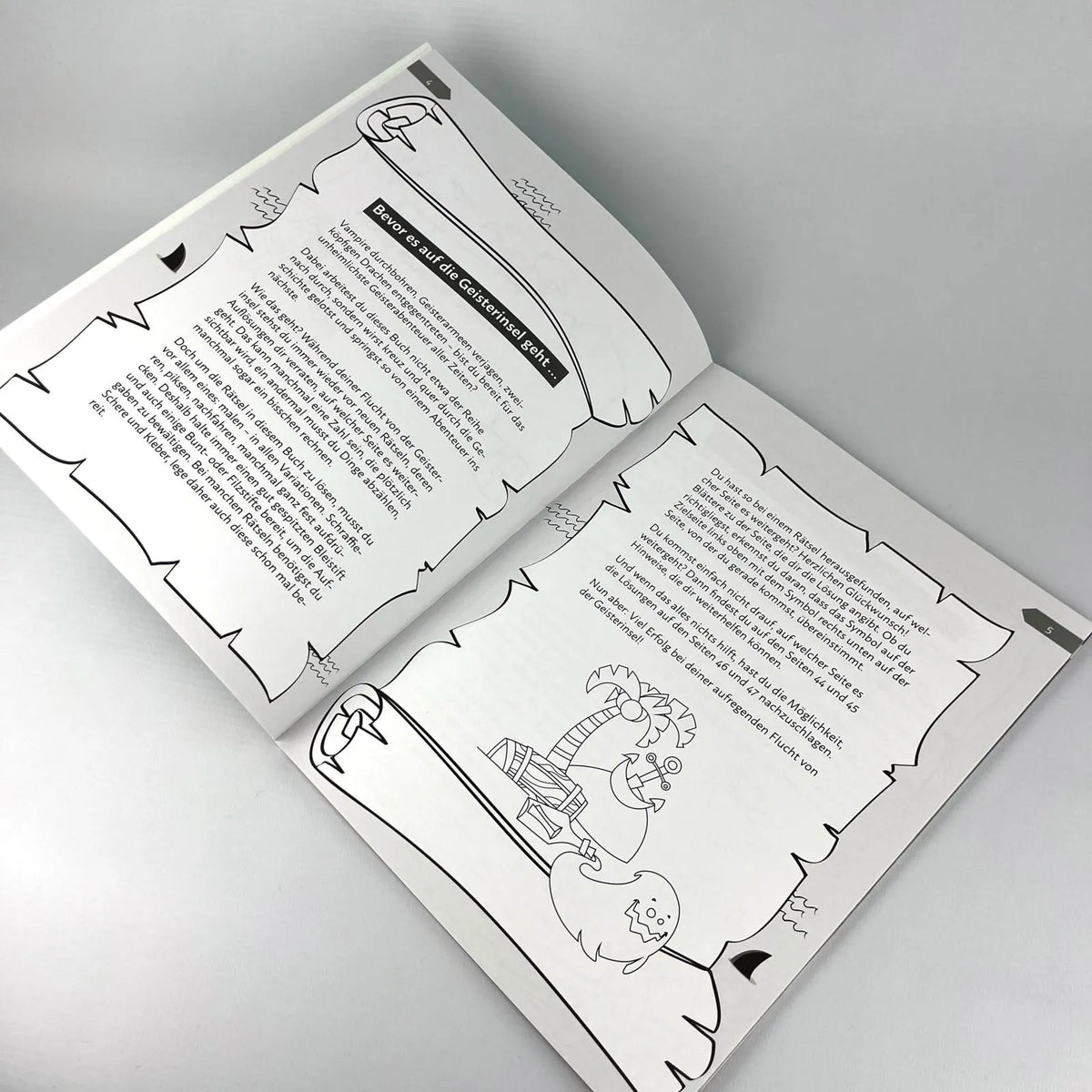 Detailansicht: Dein Escape-Room-Malbuch – Flucht von der Geisterinsel (Taschenbuch)