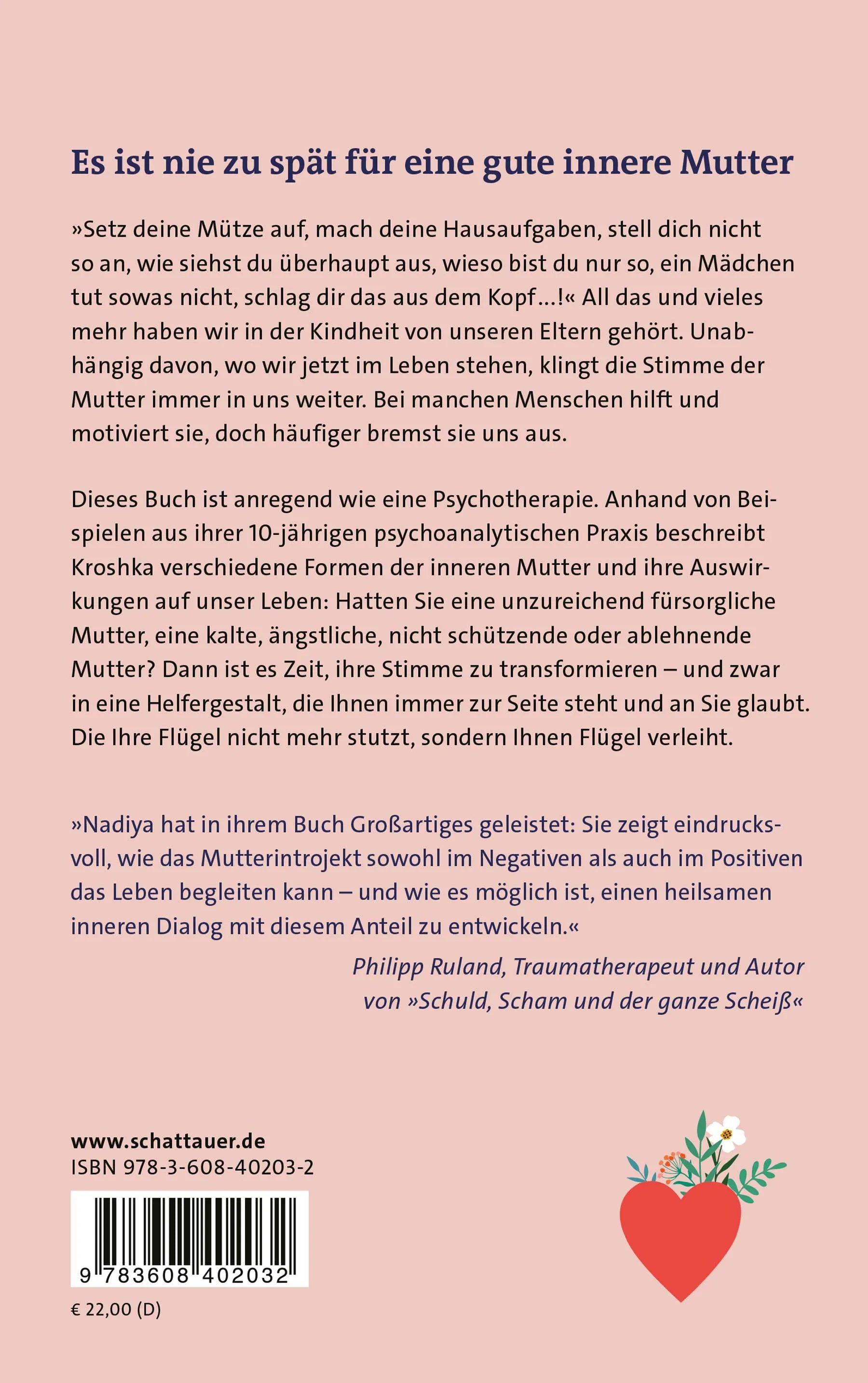 Buchrückseite von 'Deine innere Mutter' mit Klappentext - Paperback