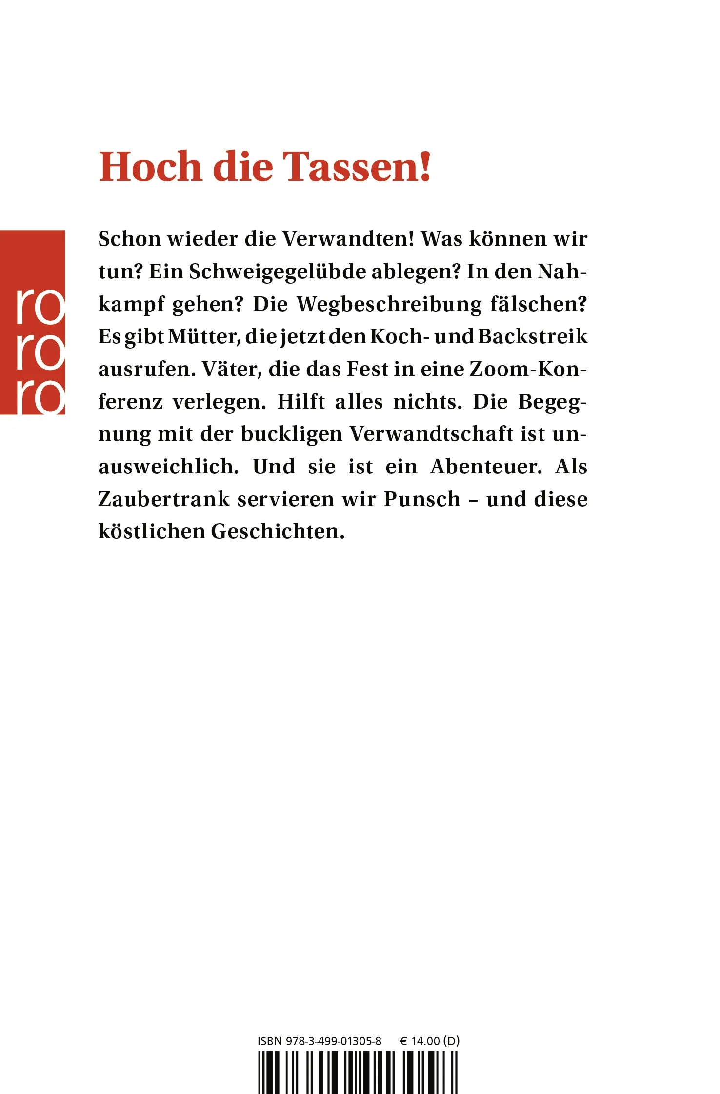 Buchrückseite von 'Deine Mutter braucht mehr Punsch!' mit Klappentext - Taschenbuch