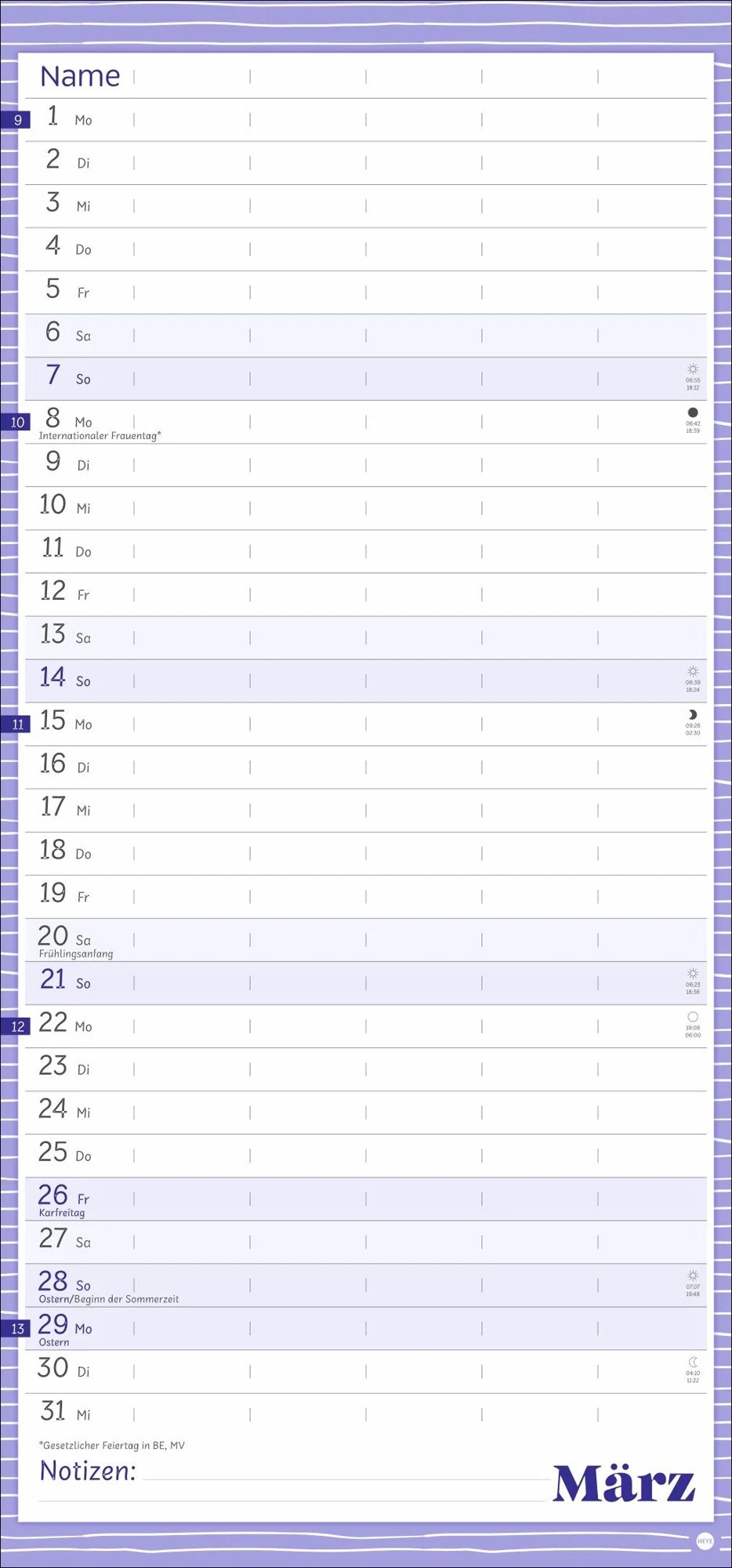 Deko-Familienplaner Happy Times 2027 – Ansicht