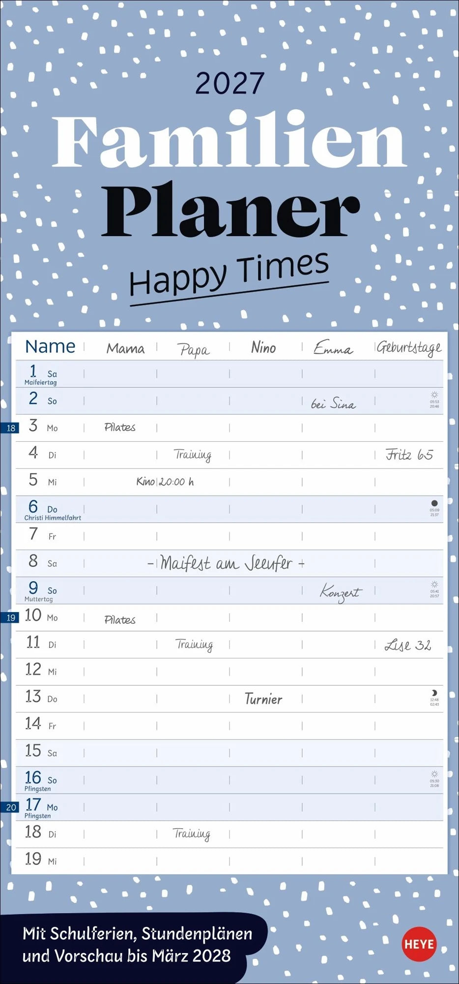 Familienplaner: Deko-Familienplaner Happy Times 2027