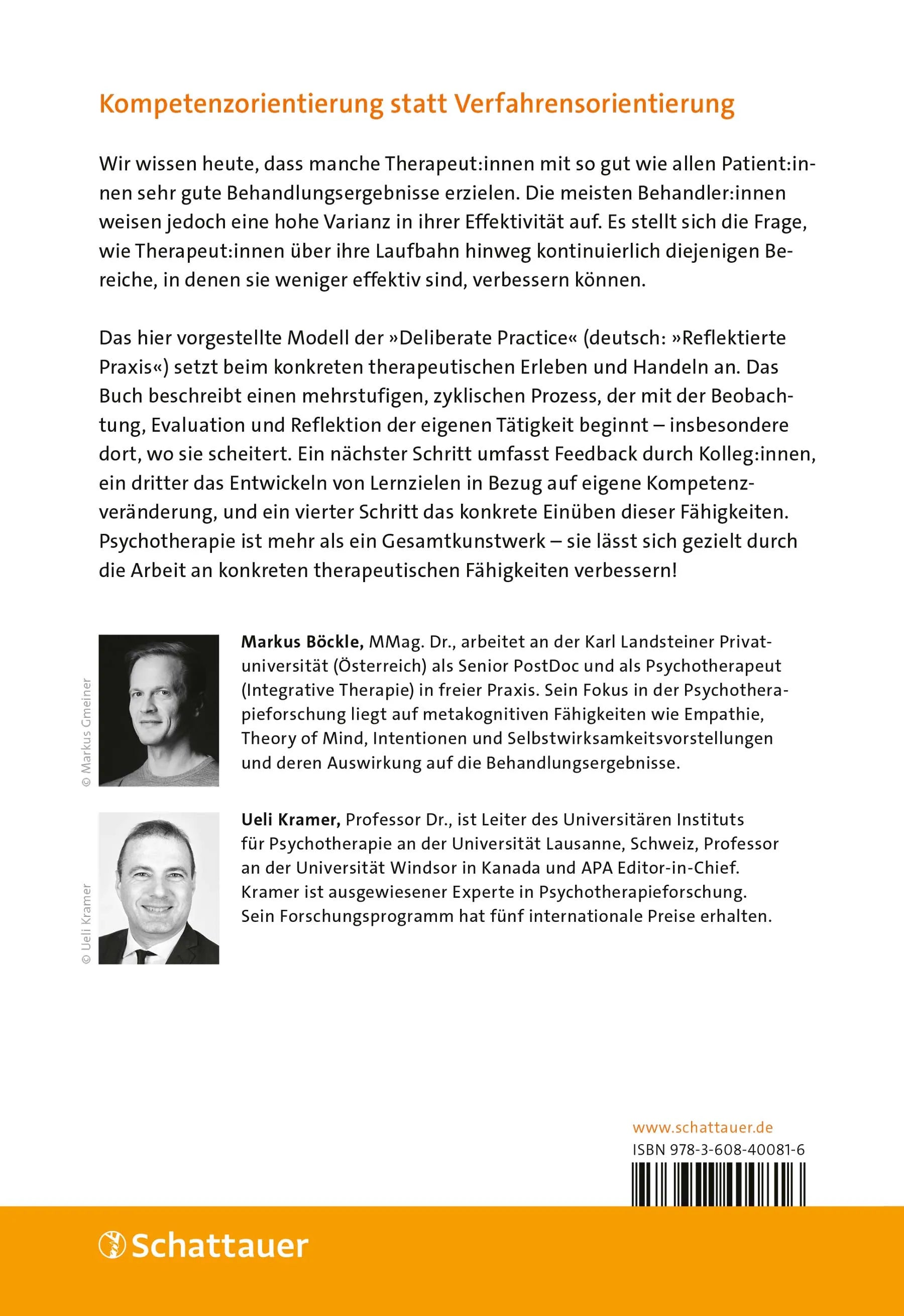 Buchrückseite von 'Deliberate Practice in der Psychotherapie' mit Klappentext - Paperback