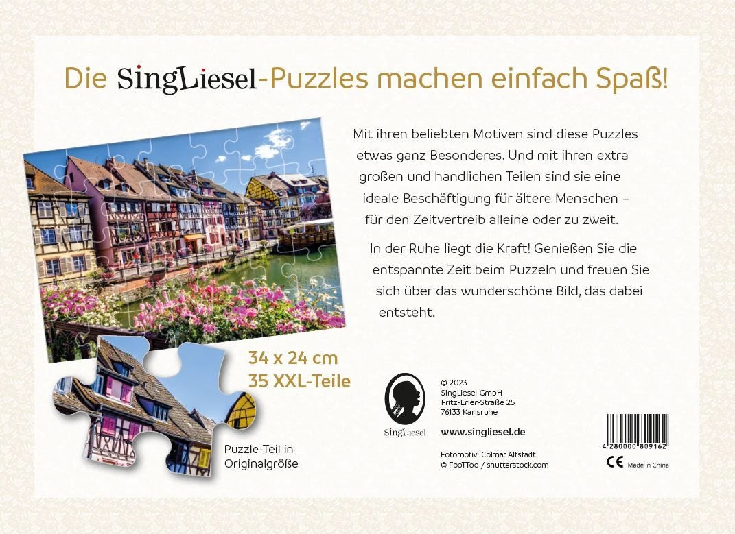 Demenz-Puzzle: Colmar. Das Demenz-Puzzle-Spiel mit 35 Puzzle-Teilen im XXL-Format. – Ansicht