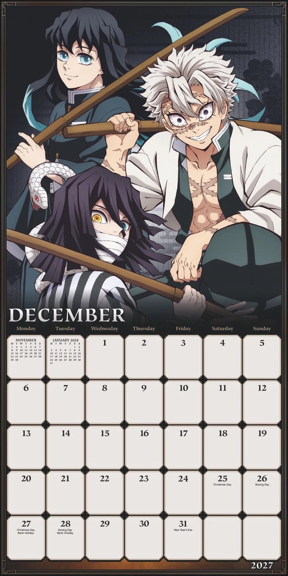 Demon Slayer Broschurkalender 2027 – Ansicht
