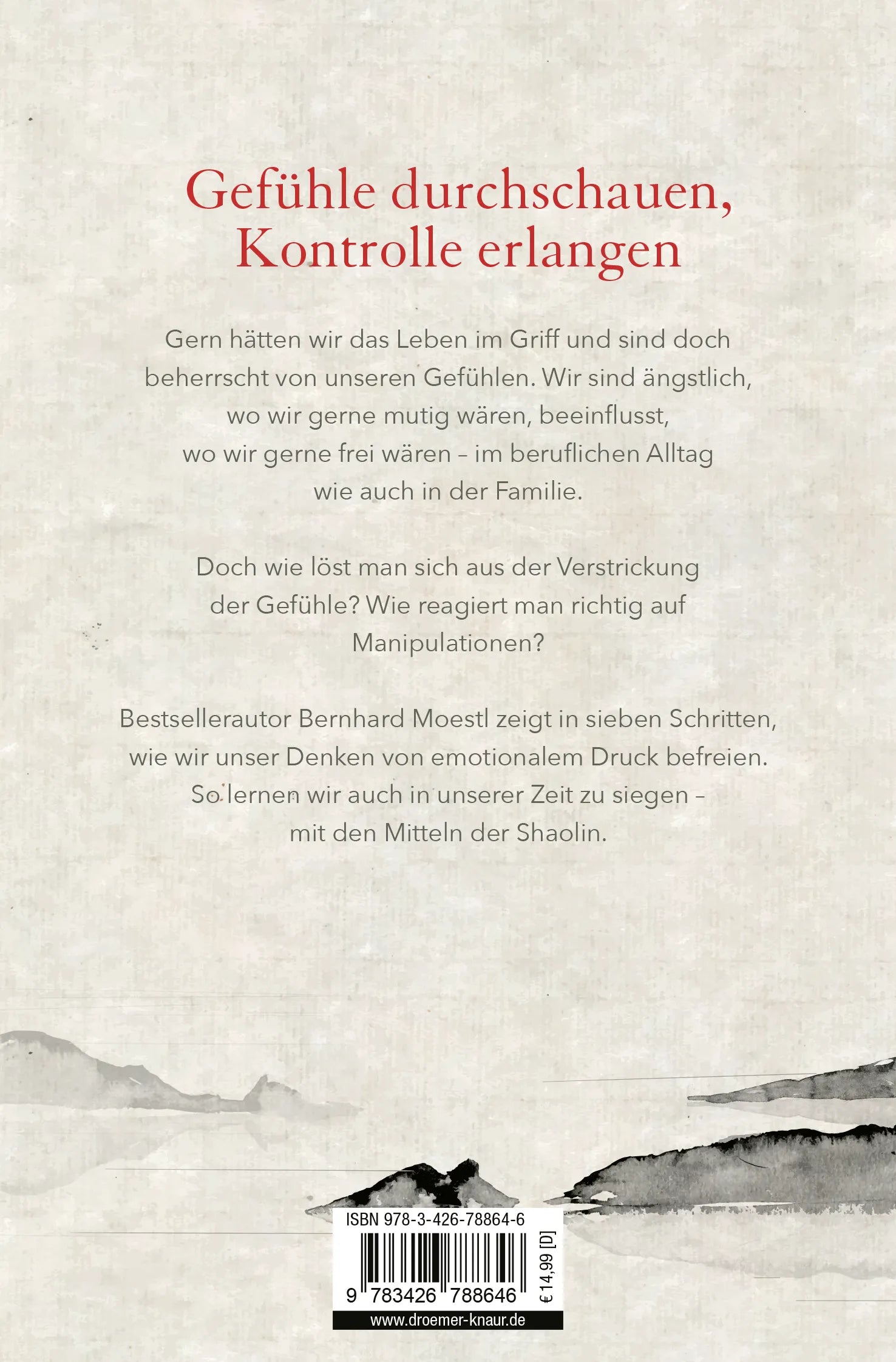 Buchrückseite von 'Denken wie ein Shaolin' mit Klappentext - Taschenbuch