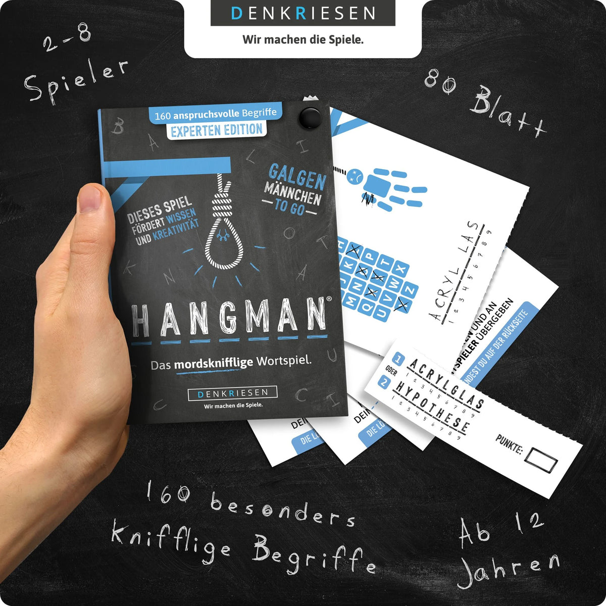 DENKRIESEN - HANGMAN® - EXPERTEN EDITION "Galgenmännchen TO GO" – Ansicht