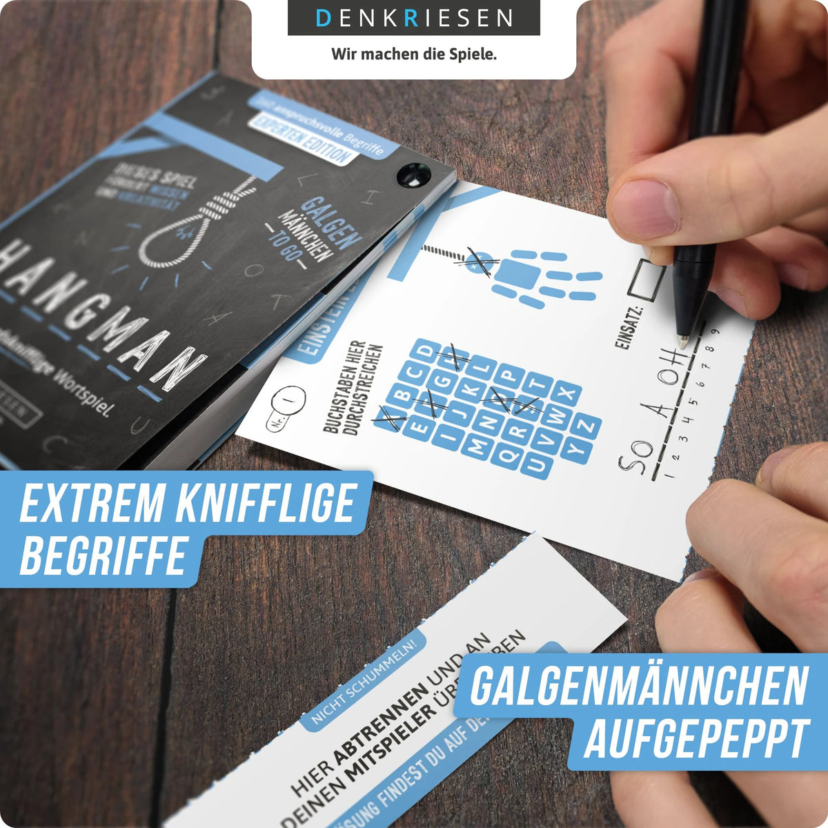 DENKRIESEN - HANGMAN® - EXPERTEN EDITION "Galgenmännchen TO GO" – Ansicht