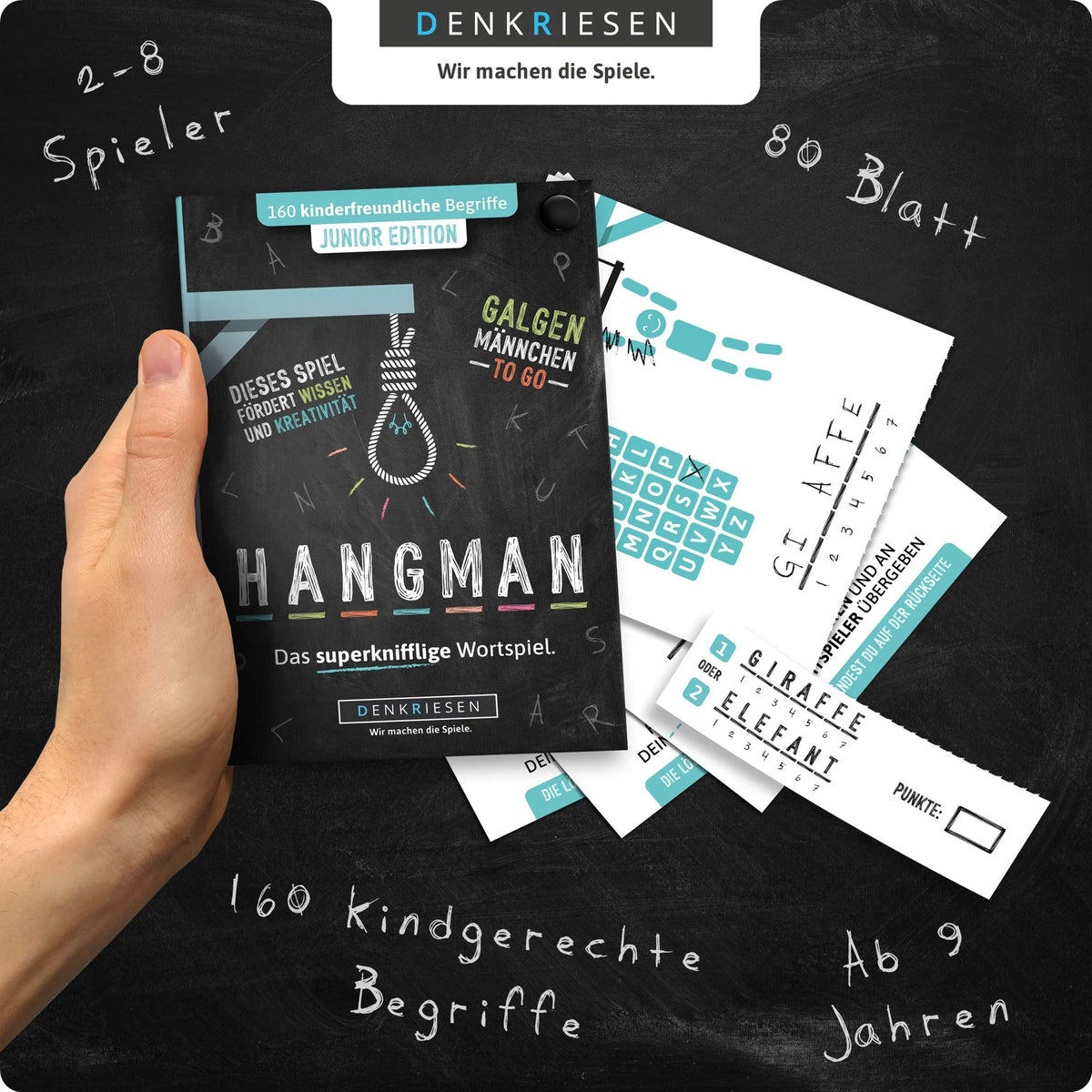 DENKRIESEN - HANGMAN® - JUNIOR EDITION "Galgenmännchen TO GO" – Ansicht