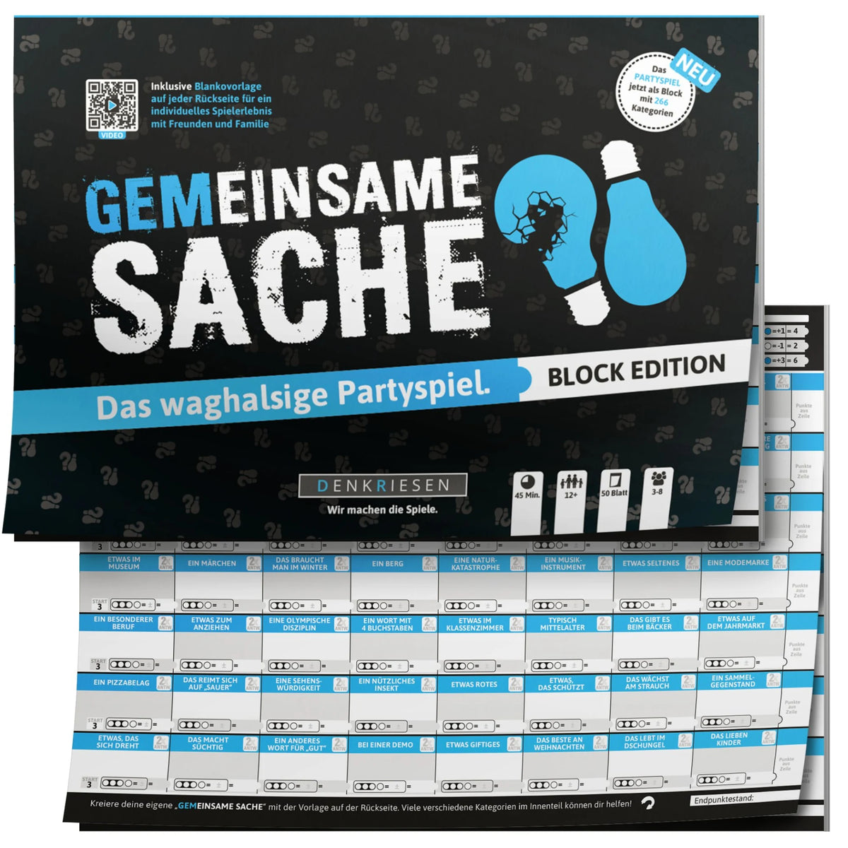 Partyspiel: DENKRIESEN - PARTYFIEBER - GEMEINSAME SACHE Block Edition "Das waghalsige Partyspiel"