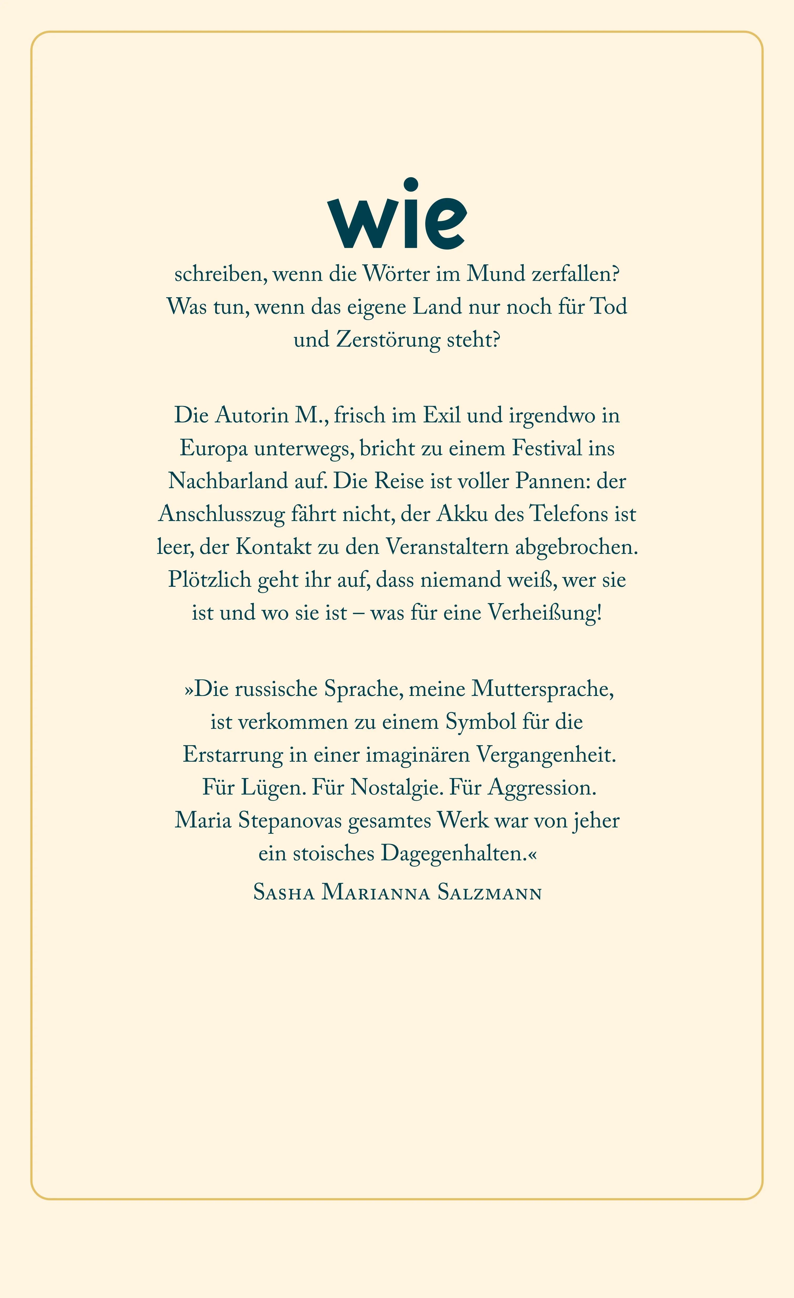 Buchrückseite von 'Der Absprung' mit Klappentext - Gebundene Ausgabe