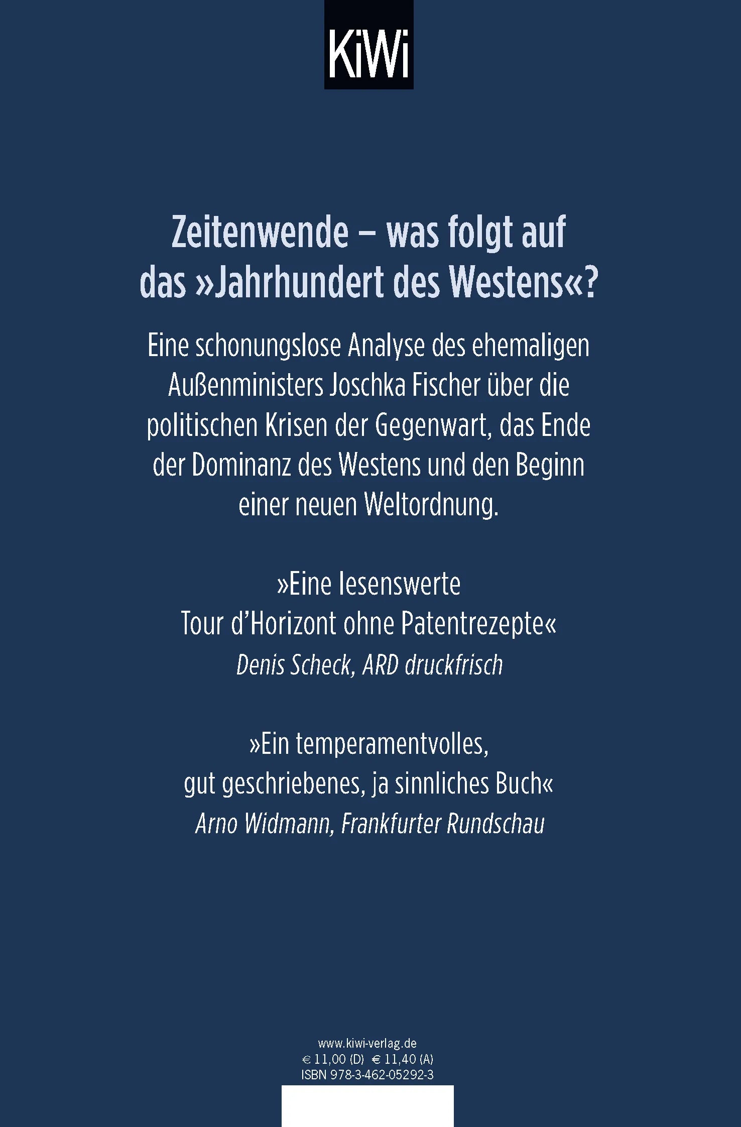 Buchrückseite von 'Der Abstieg des Westens' mit Klappentext - Taschenbuch