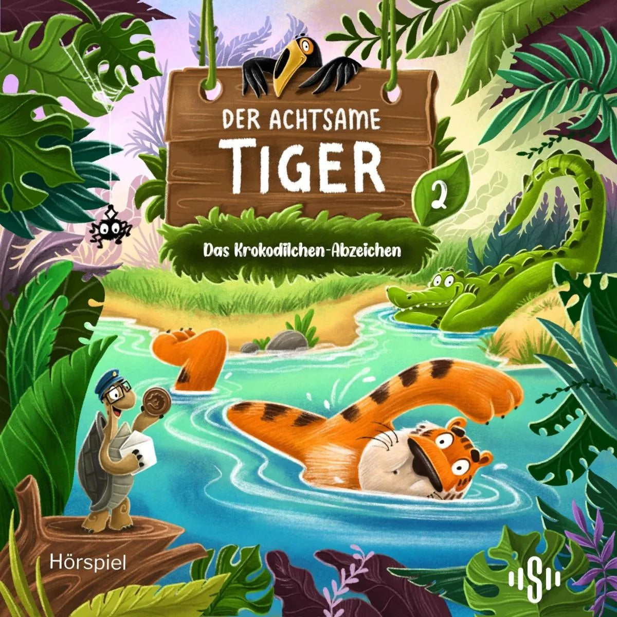 Cover: Der achtsame Tiger - Hörspiel 2: Das Krokodilchen-Abzeichen (Hörbuch Download) von Max & Niclas