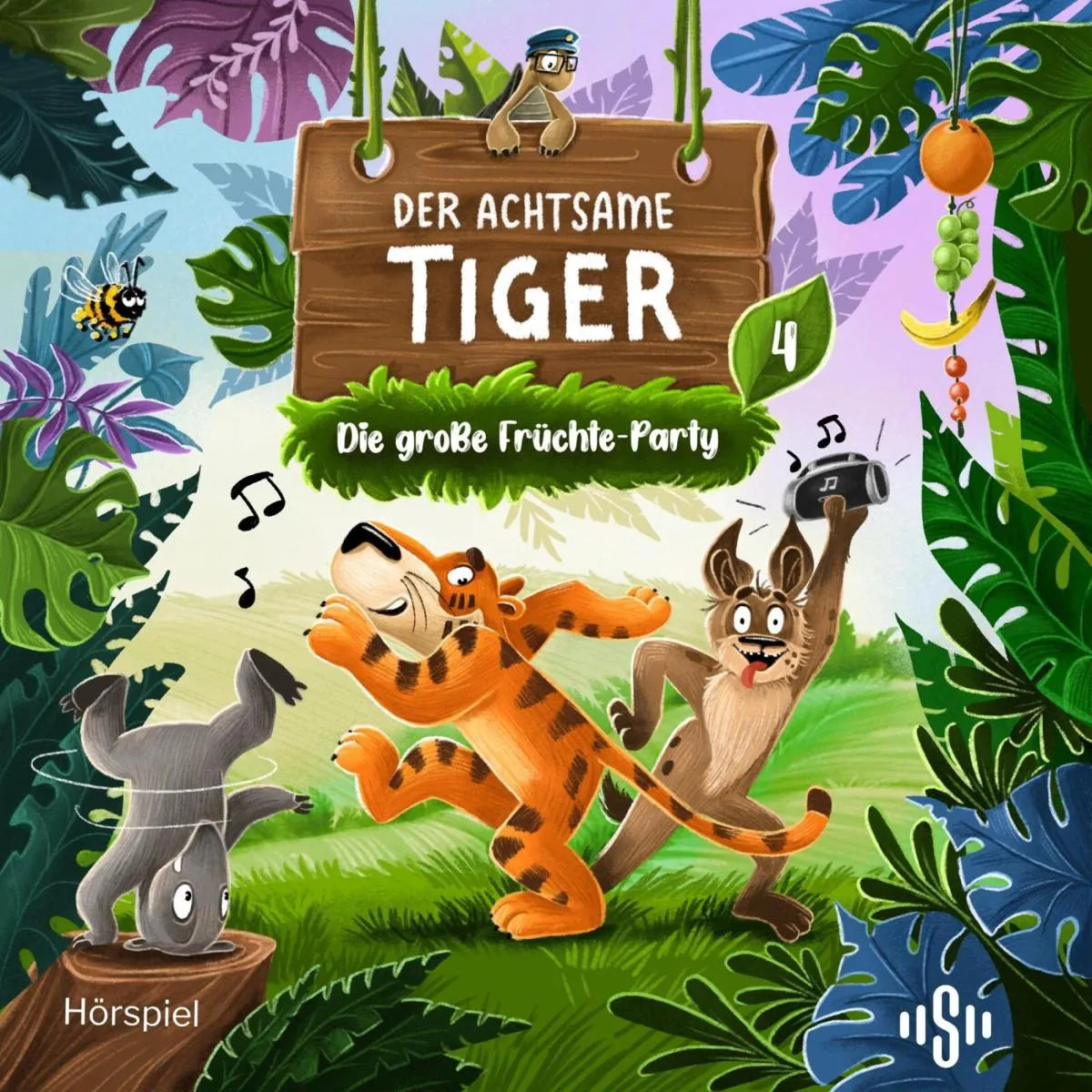 Cover: Der achtsame Tiger - Hörspiel 4: Die große Früchte-Party (Hörbuch Download) von Gudrun Hartmann