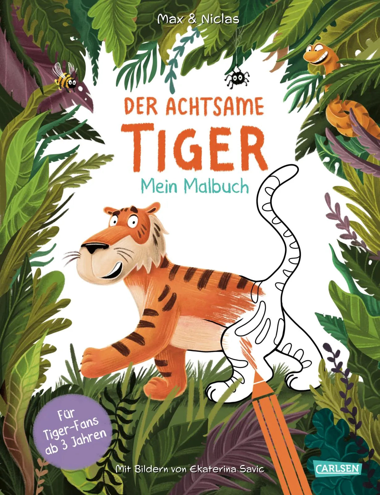 Buchcover von 'Der achtsame Tiger: Mein Malbuch' - Taschenbuch von Max & Niclas