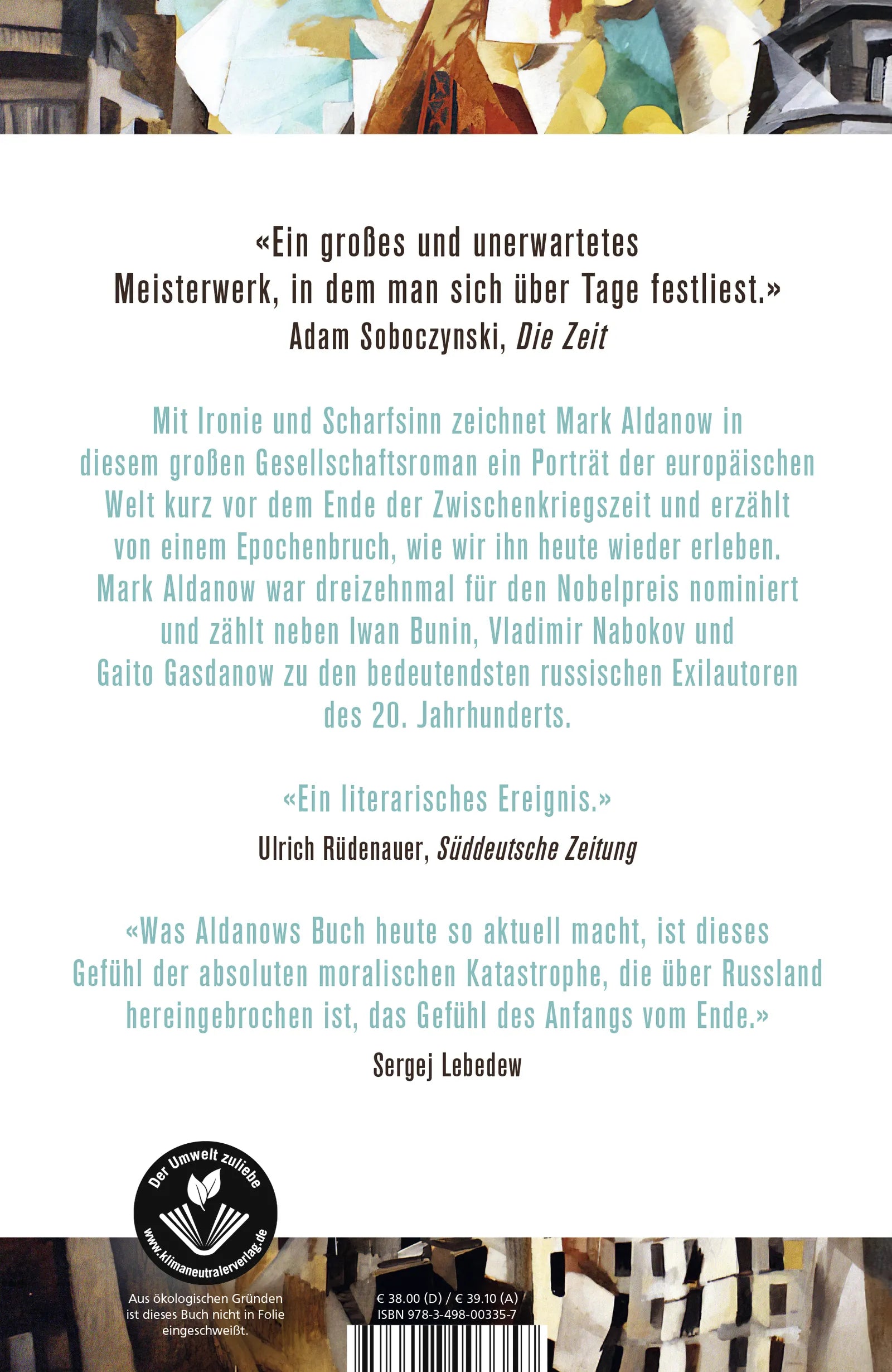 Buchrückseite von 'Der Anfang vom Ende' mit Klappentext - Gebundene Ausgabe