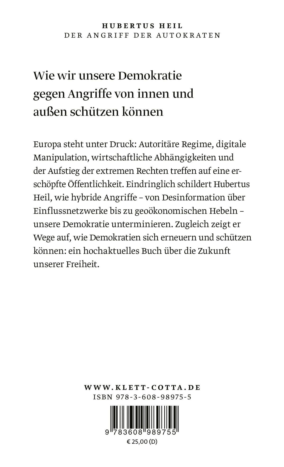 Rückseite: Der Angriff der Autokraten (Hardcover)