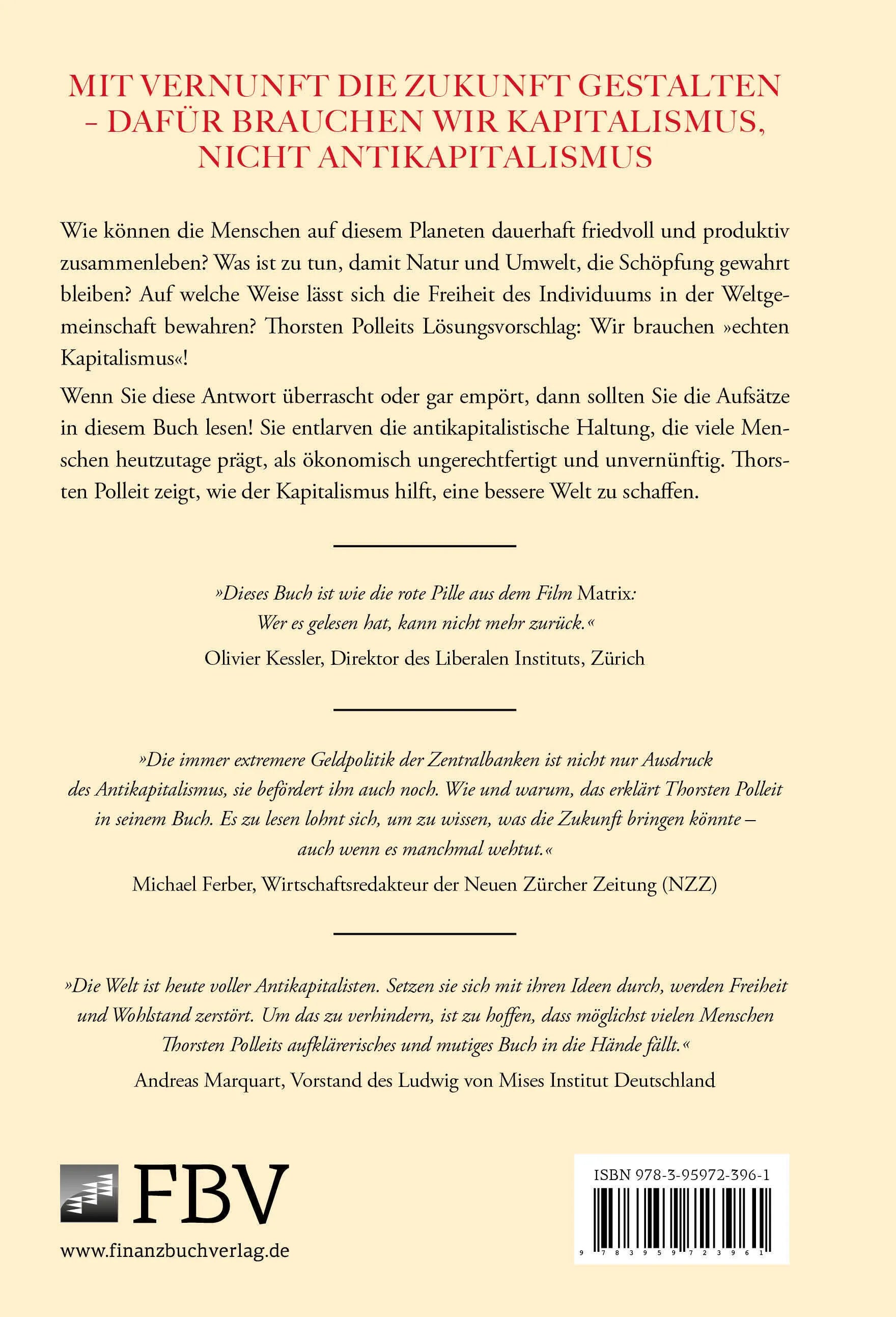 Buchrückseite von 'Der Antikapitalist' mit Klappentext - Gebundene Ausgabe