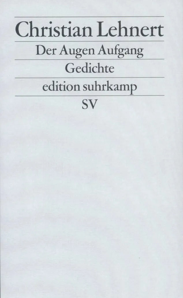Buchcover von 'Der Augen Aufgang' - Taschenbuch von Christian Lehnert