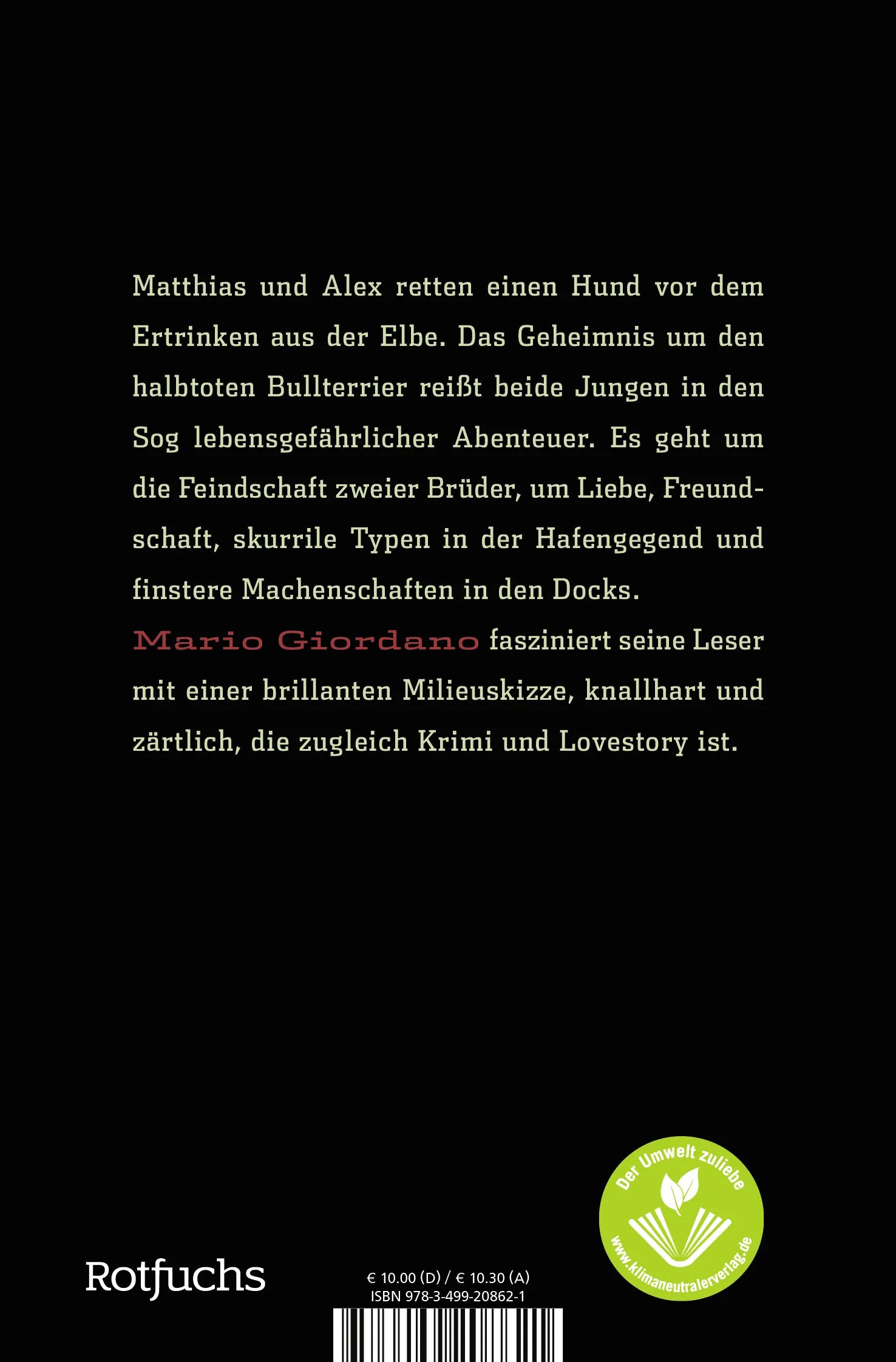 Buchrückseite von 'Der aus den Docks' mit Klappentext - Taschenbuch