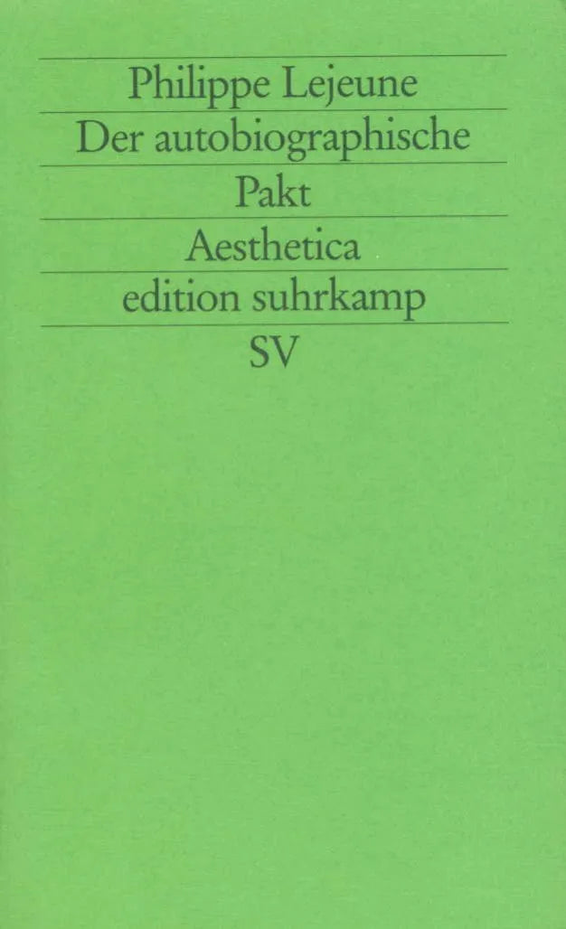 Buchcover von 'Der autobiographische Pakt' - Taschenbuch von Philippe Lejeune