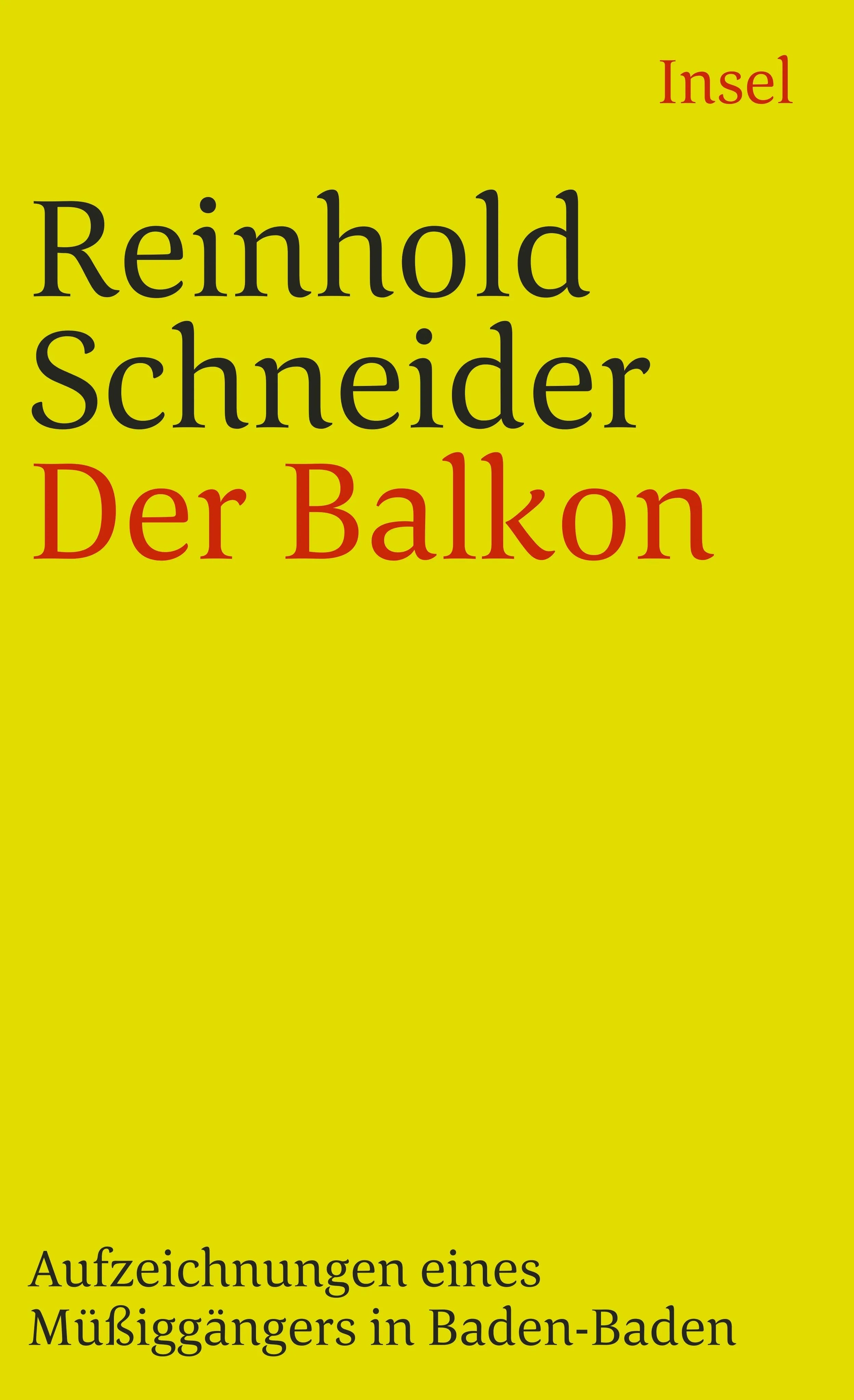 Buchcover von 'Der Balkon' - Taschenbuch von Reinhold Schneider