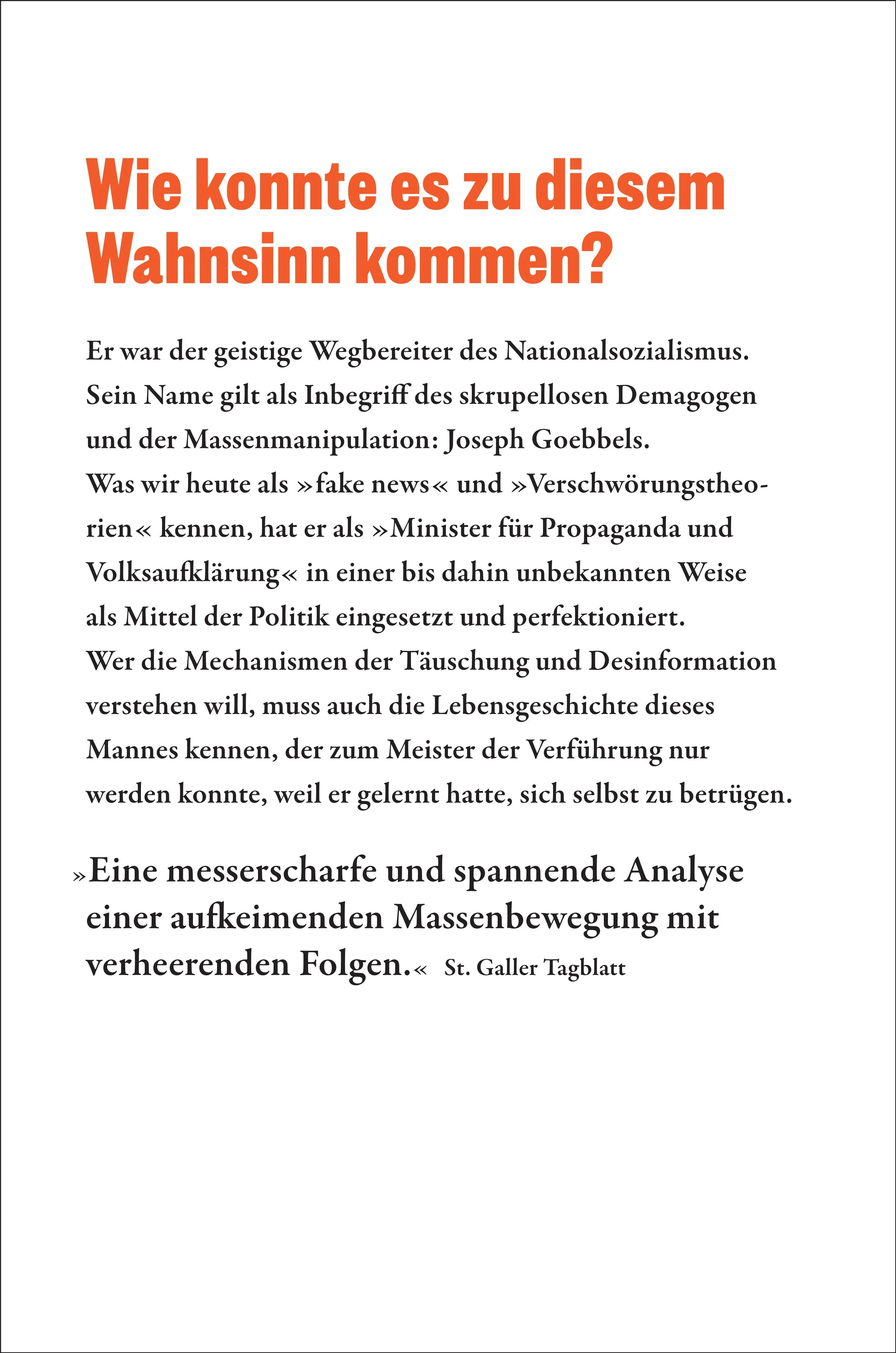 Buchrückseite von 'Der Brandstifter' mit Klappentext - Gebundene Ausgabe