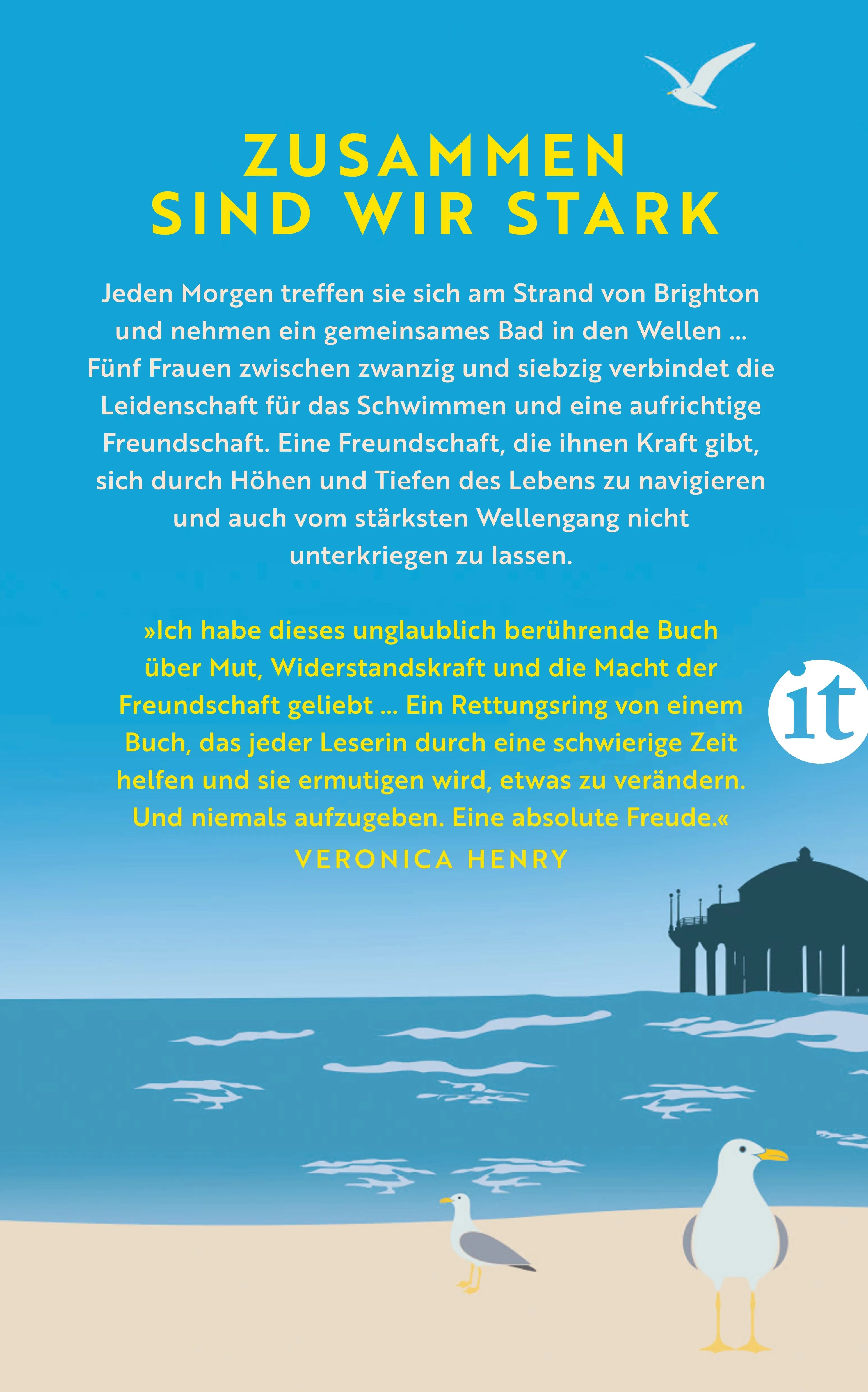 Buchrückseite von 'Der Brighton-Schwimmclub' mit Klappentext - Paperback