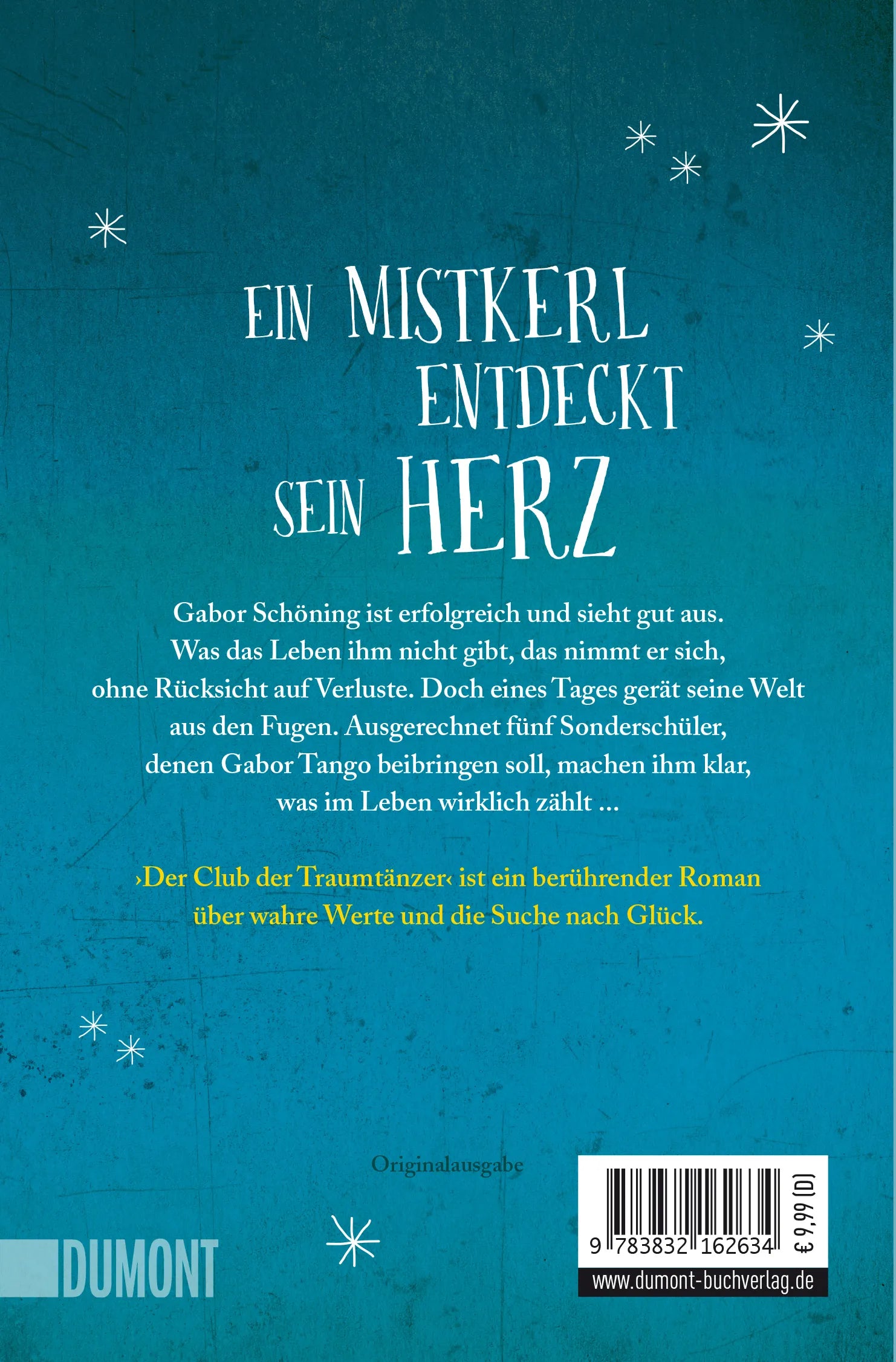 Buchrückseite von 'Der Club der Traumtänzer' mit Klappentext - Taschenbuch