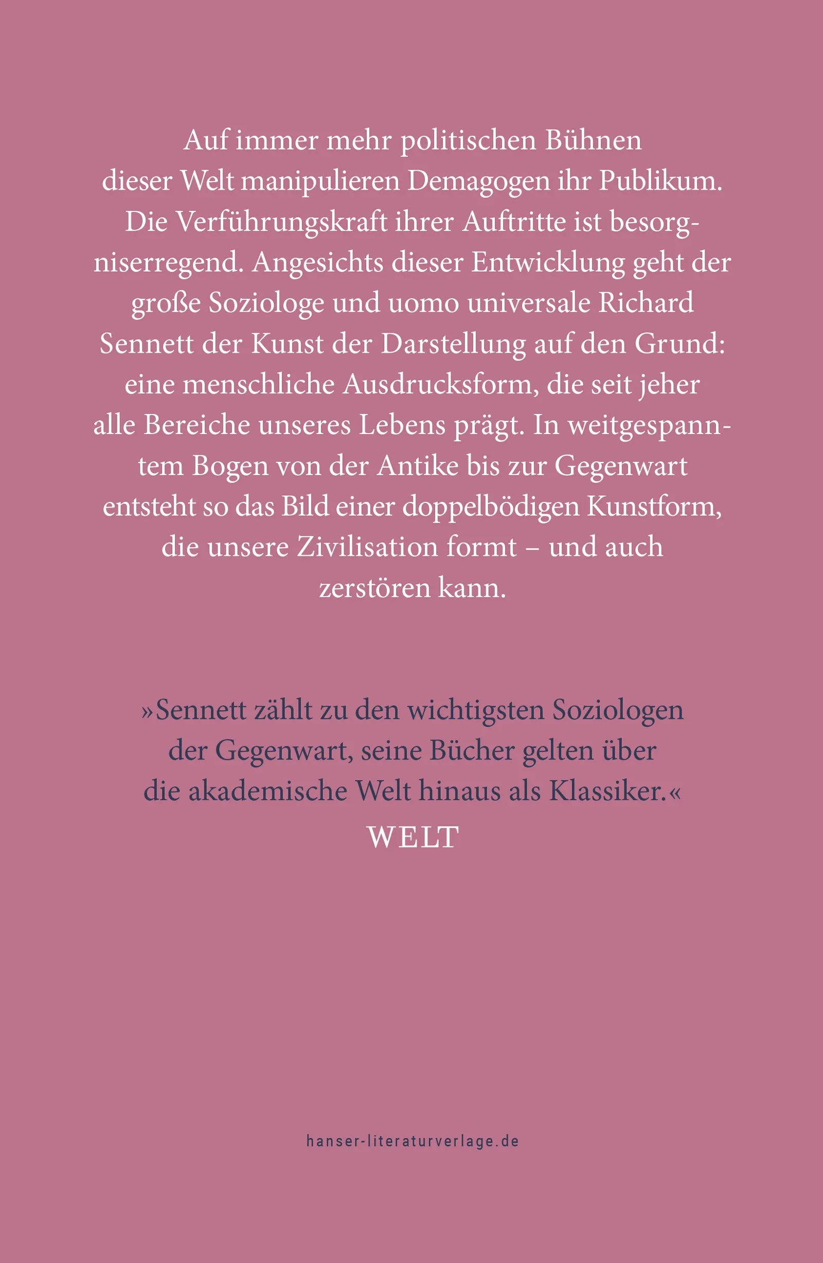 Richard Sennett - Der darstellende Mensch