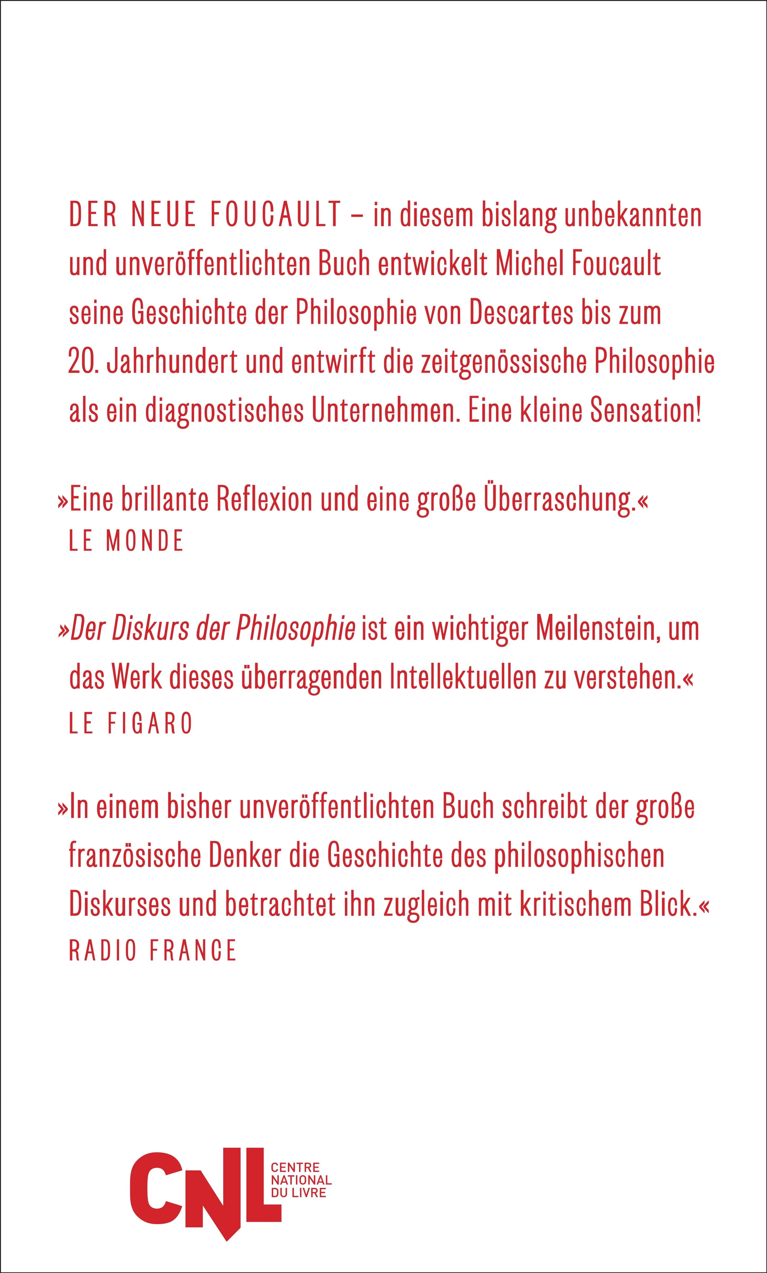 Buchrückseite von 'Der Diskurs der Philosophie' mit Klappentext - Gebundene Ausgabe