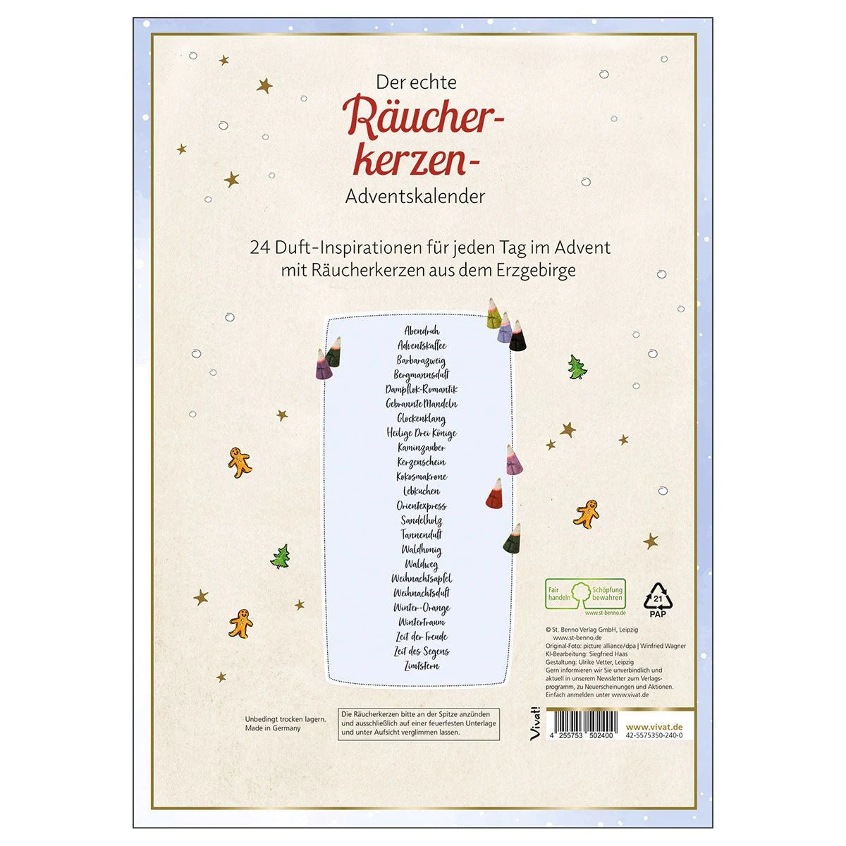 Der echte Räucherkerzen-Adventskalender – Ansicht