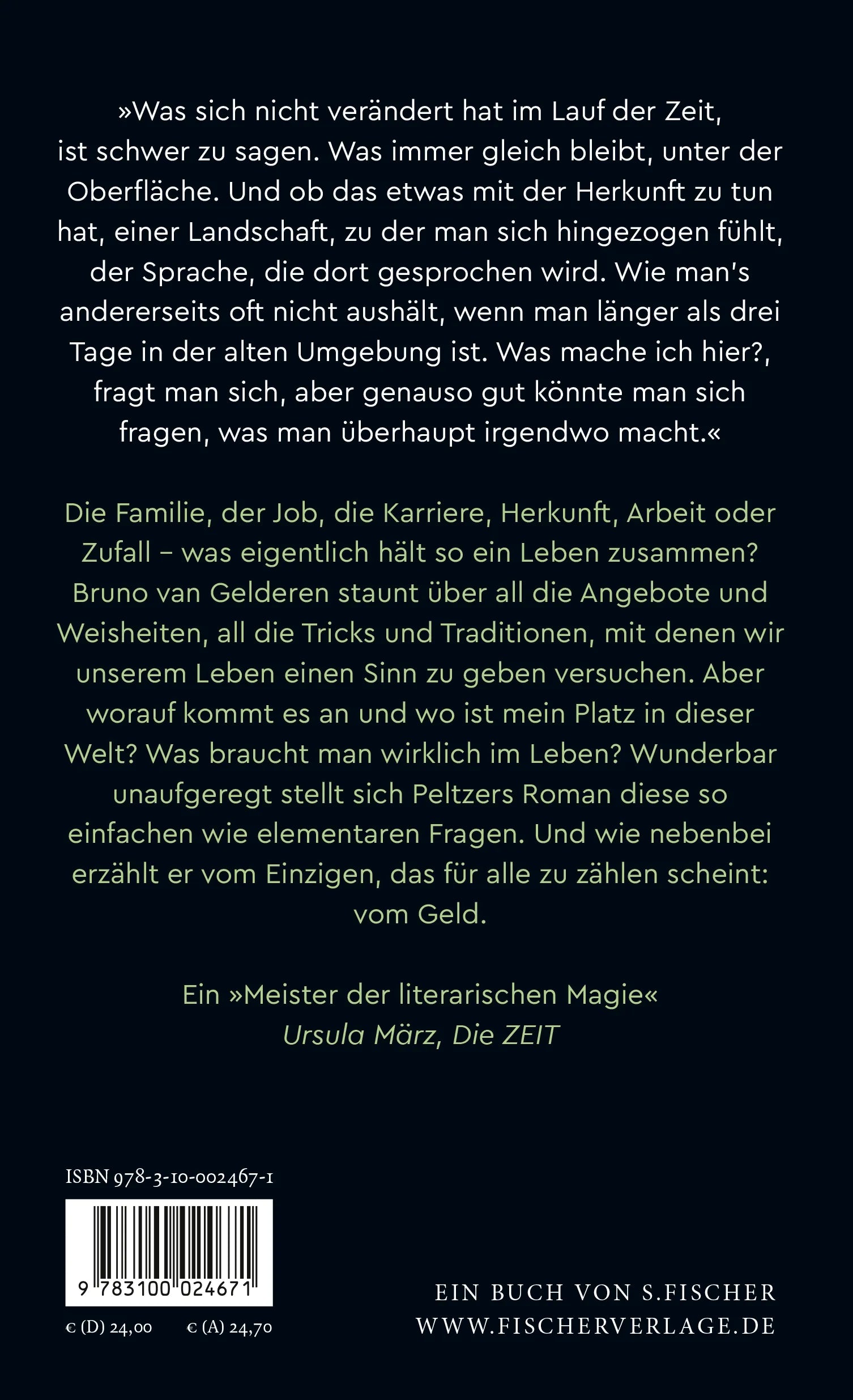 Buchrückseite von 'Der Ernst des Lebens' mit Klappentext - Gebundene Ausgabe