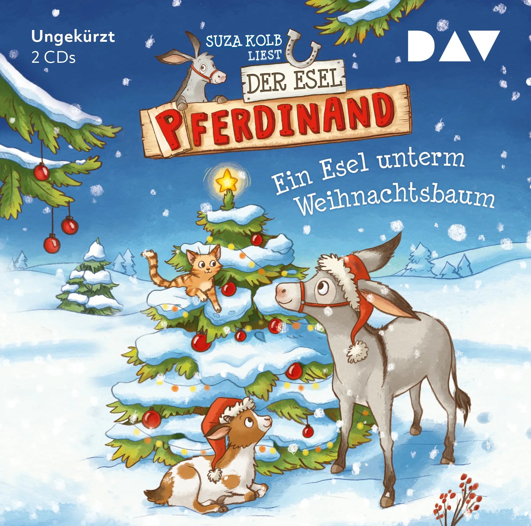 Buchcover von 'Der Esel Pferdinand – Teil 5: Ein Esel unterm Weihnachtsbaum' - Hörbuch (CD) von Suza Kolb