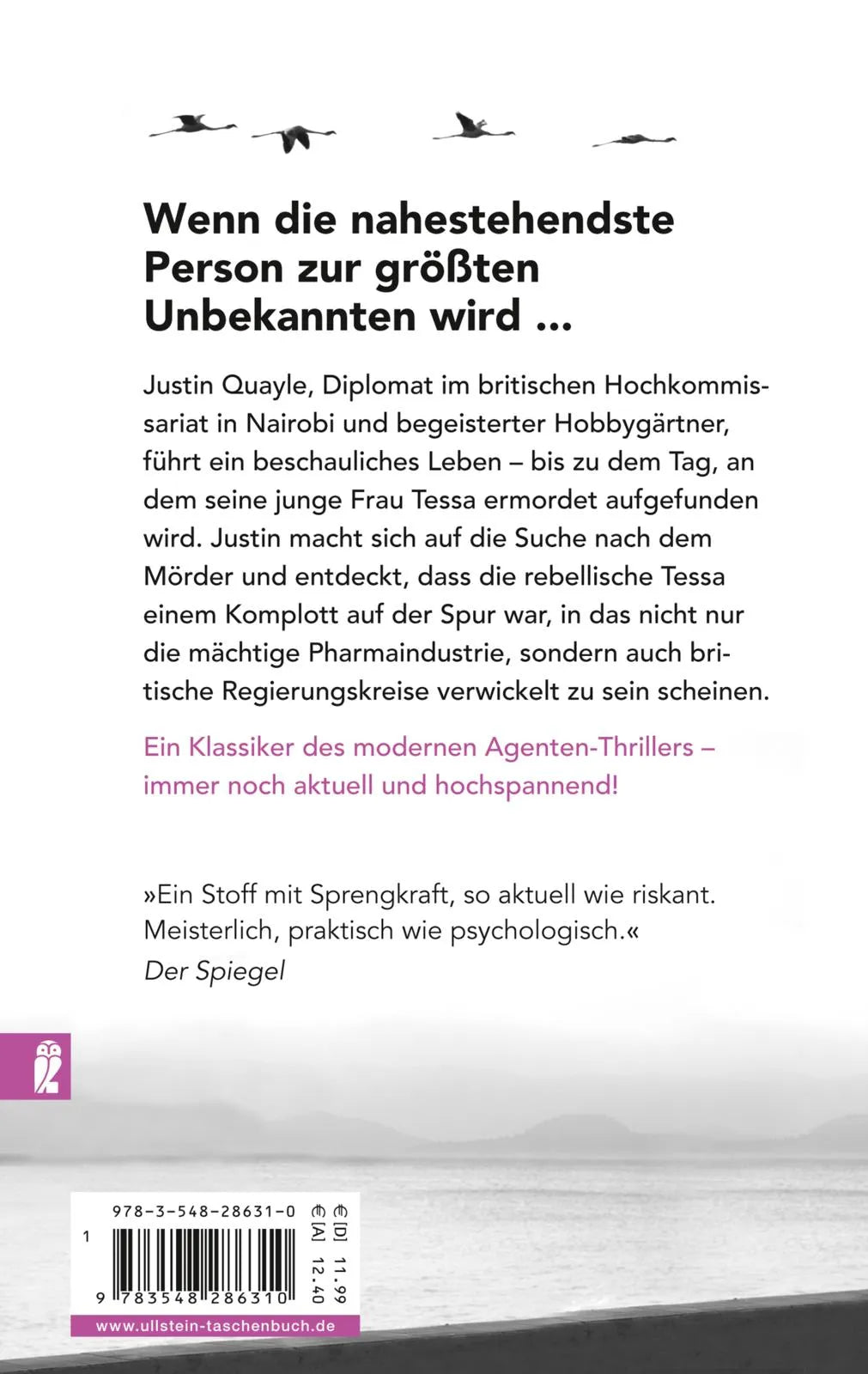 Buchrückseite von 'Der ewige Gärtner' mit Klappentext - Taschenbuch