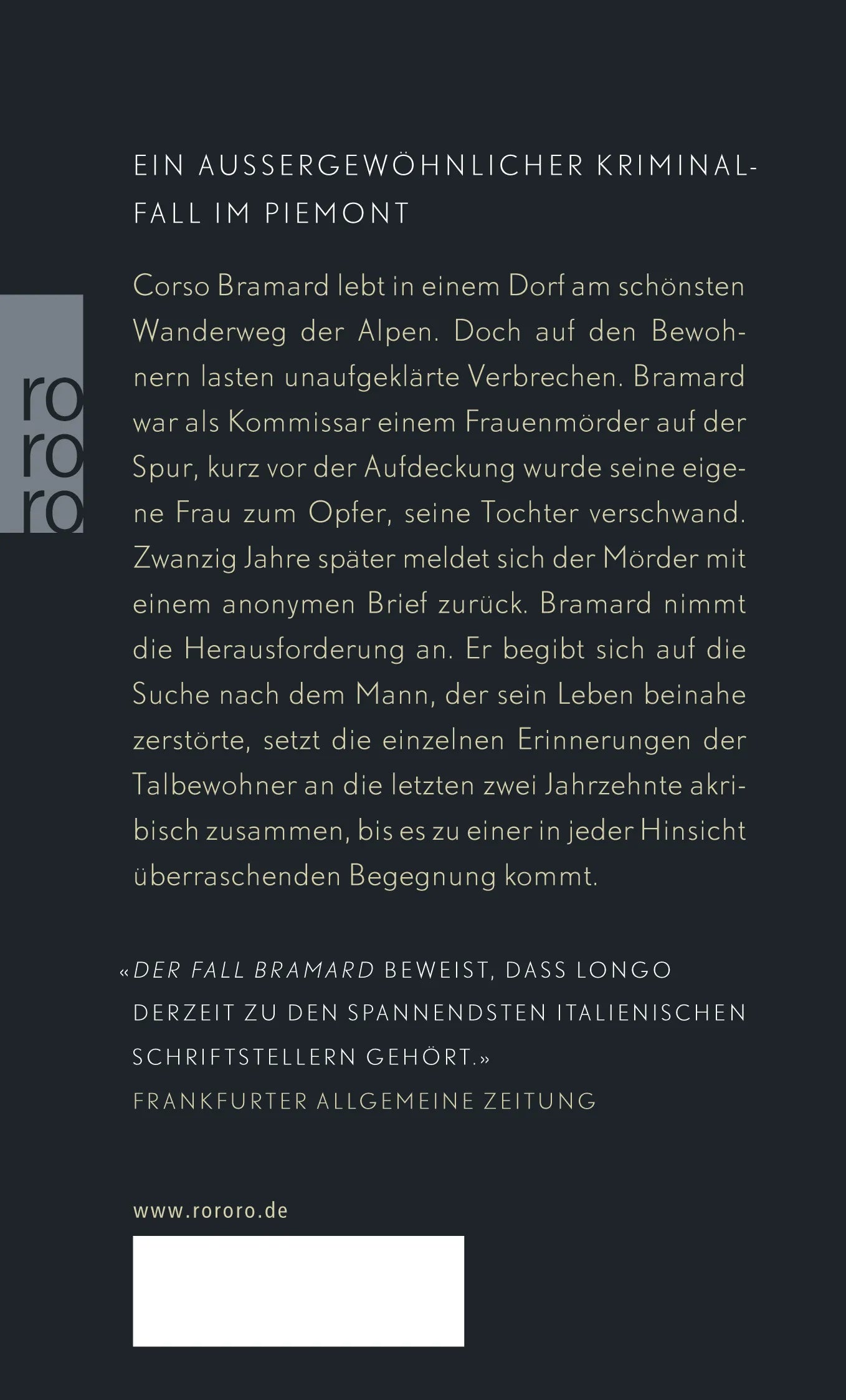 Buchrückseite von 'Der Fall Bramard' mit Klappentext - Taschenbuch