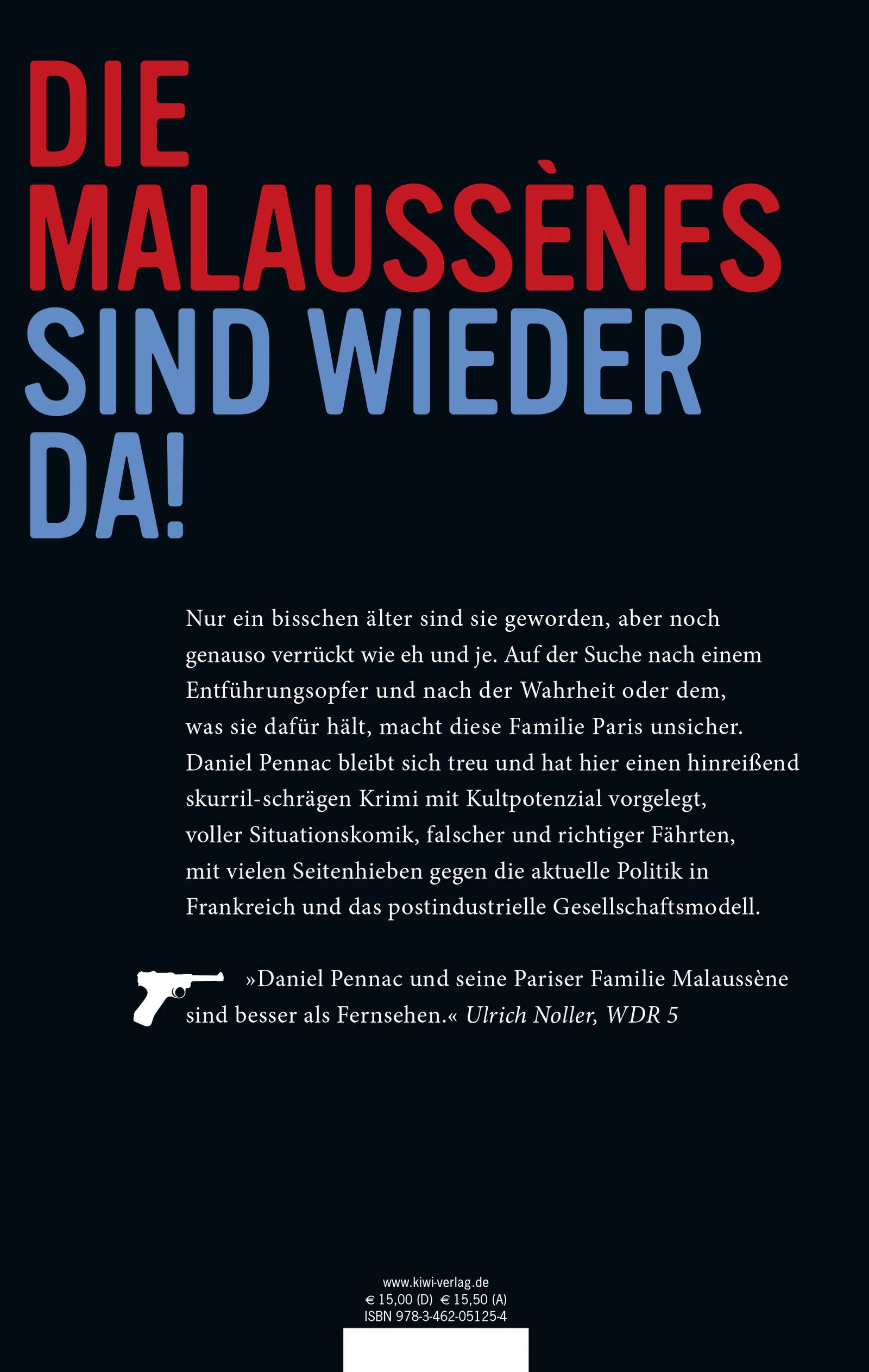 Buchrückseite von 'Der Fall Malaussène - sie haben mich belogen' mit Klappentext - Paperback
