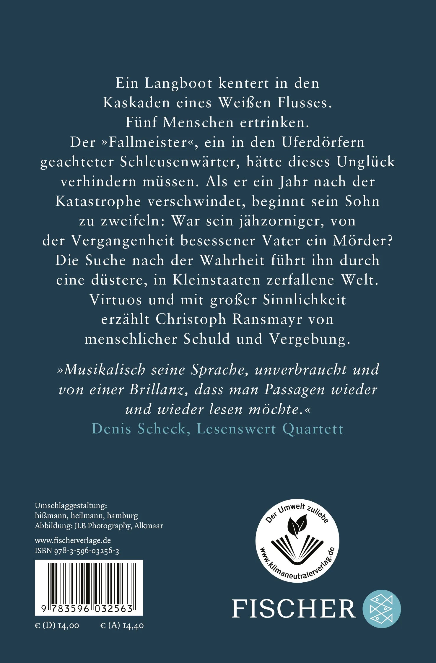 Buchrückseite von 'Der Fallmeister' mit Klappentext - Taschenbuch