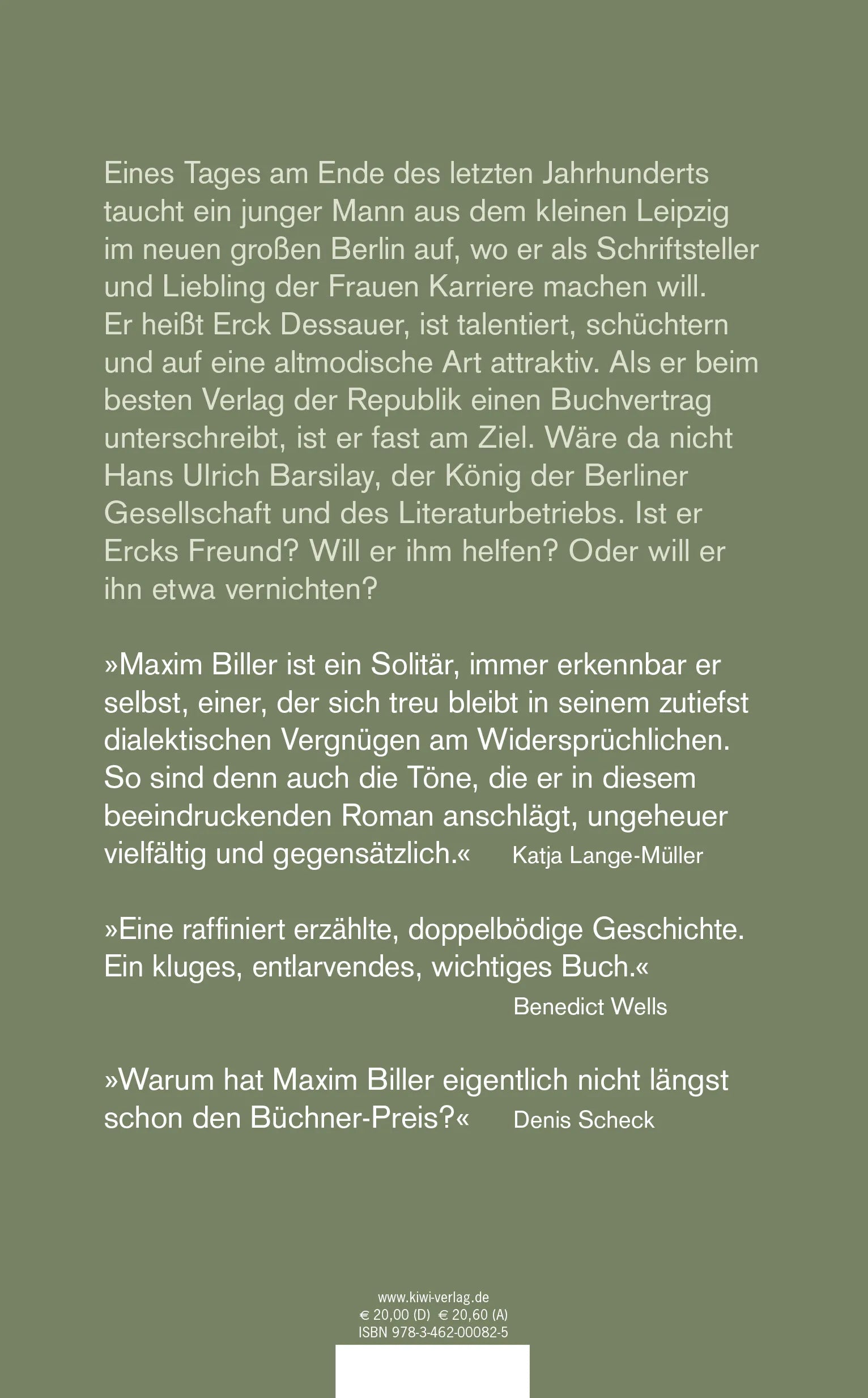 Buchrückseite von 'Der falsche Gruß' mit Klappentext - Gebundene Ausgabe
